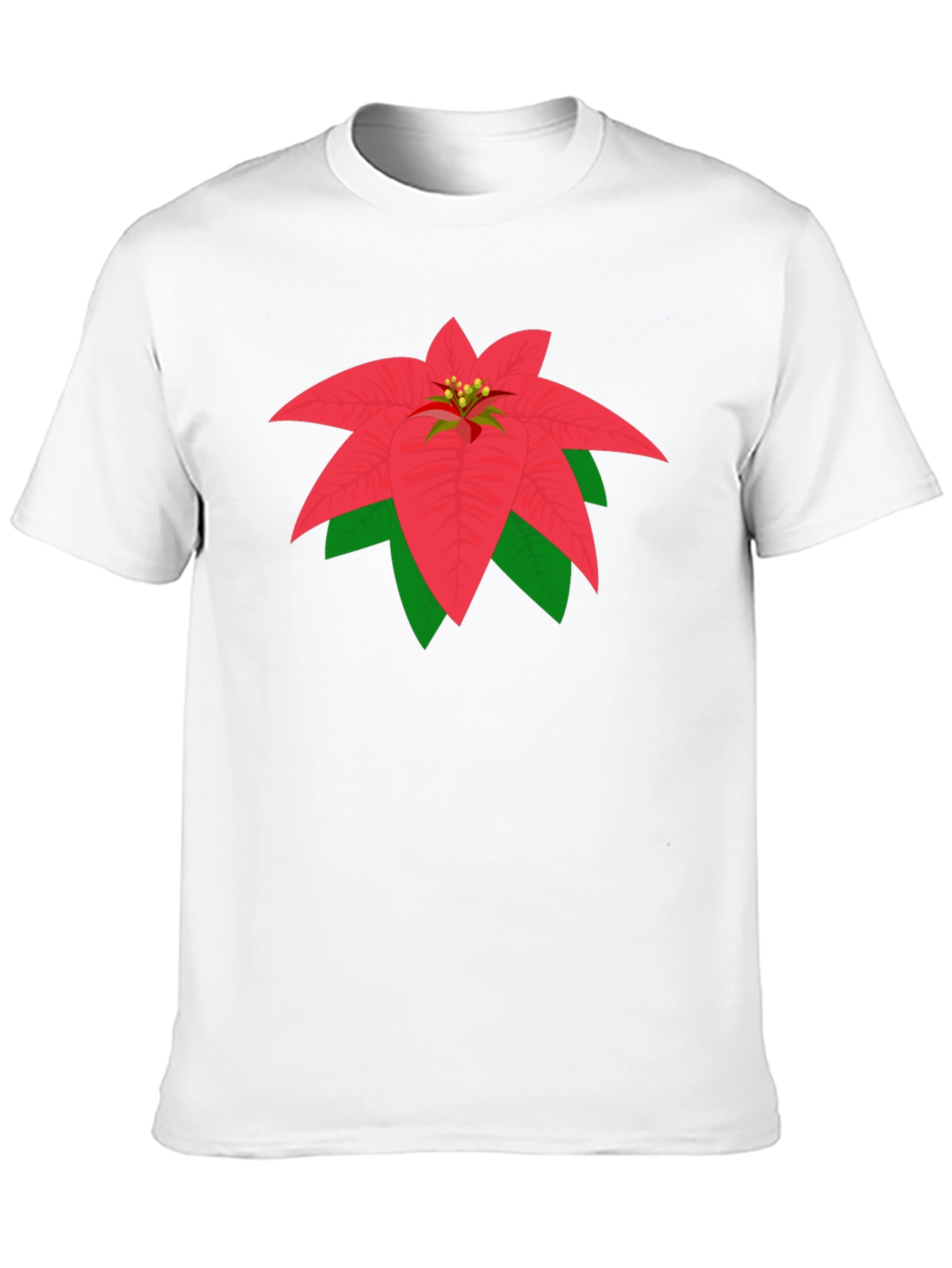 Poinsettia Graphic Tee - Black Cotton Blend