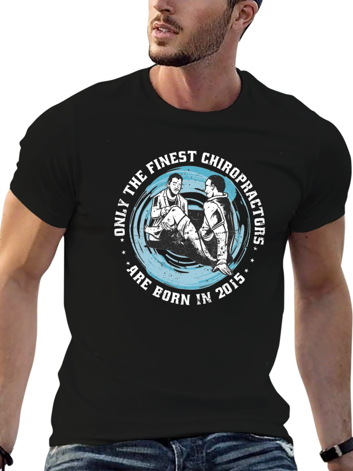 Chiropractor Born in 2015 Black Graphic T-Shirt