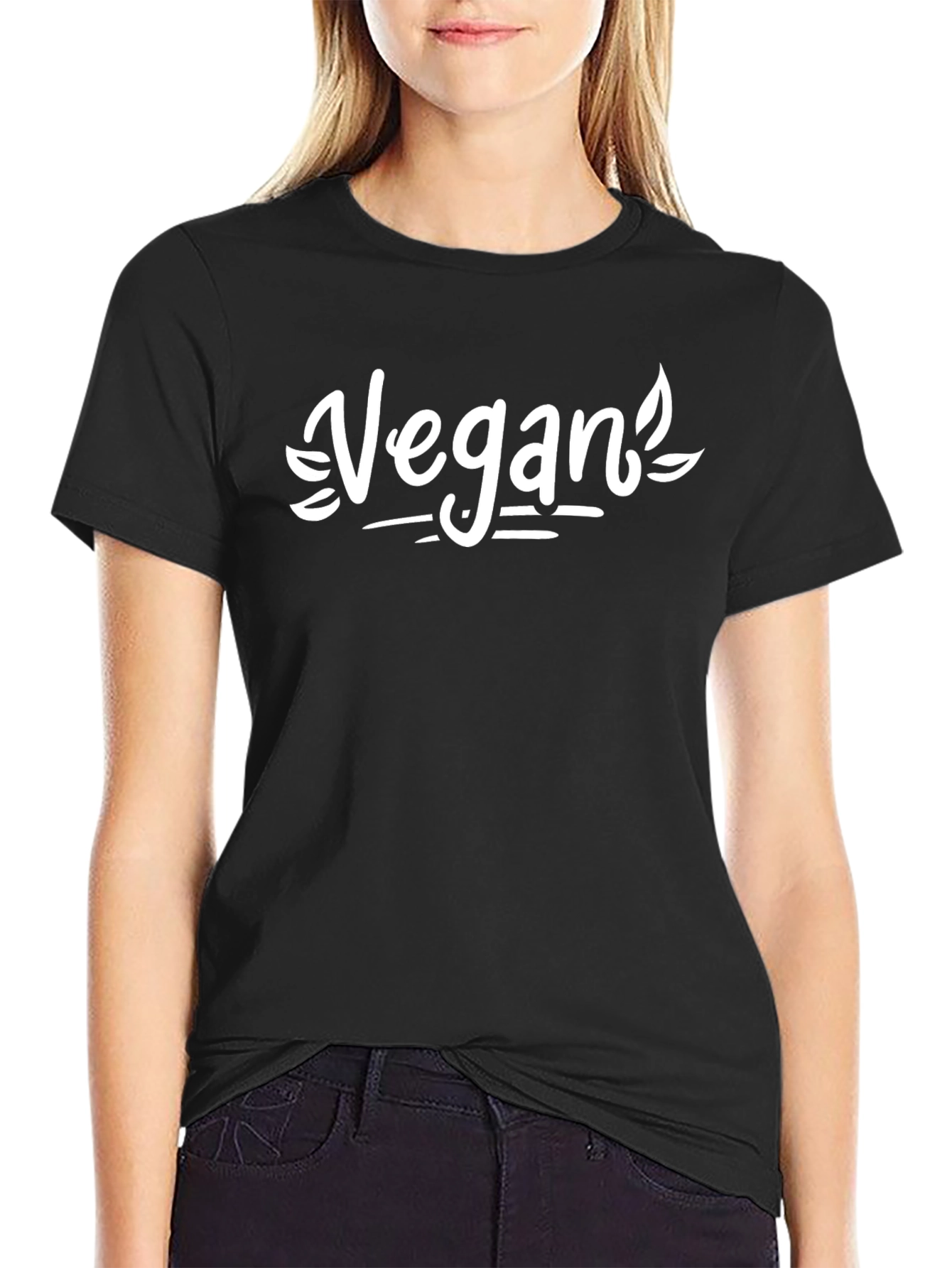 Vegan Graphic Tee - Black Cotton Shirt