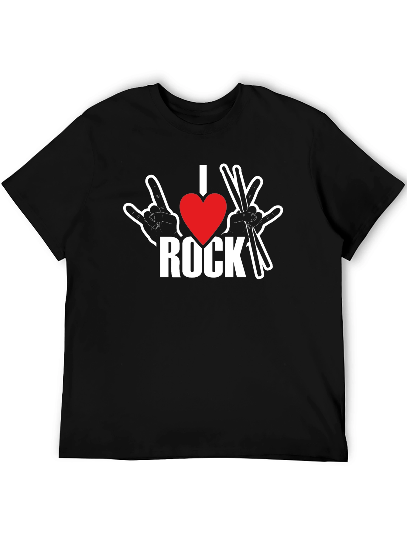 I Heart Rock Music T-Shirt Black