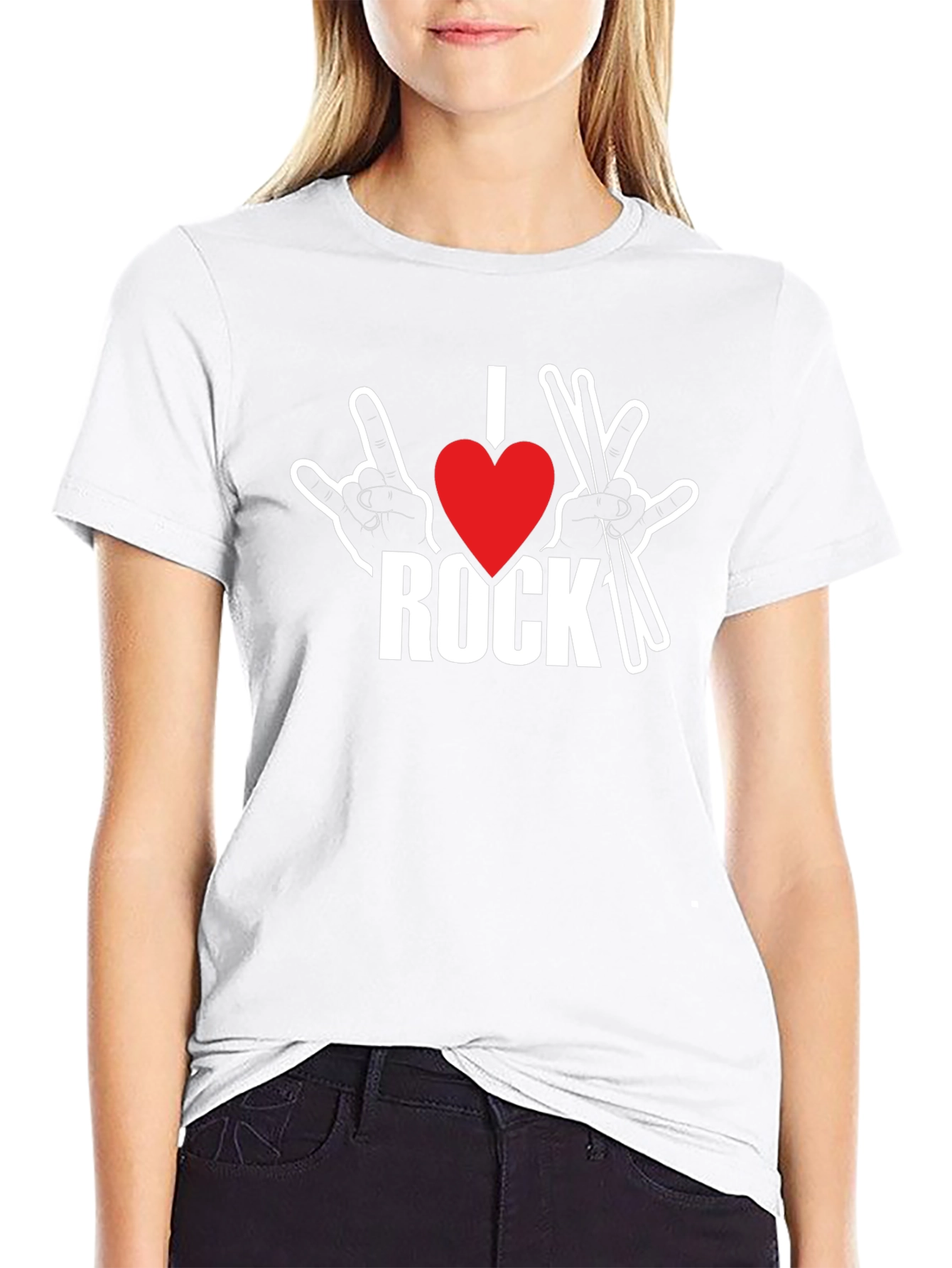 I Heart Rock Music T-Shirt Black