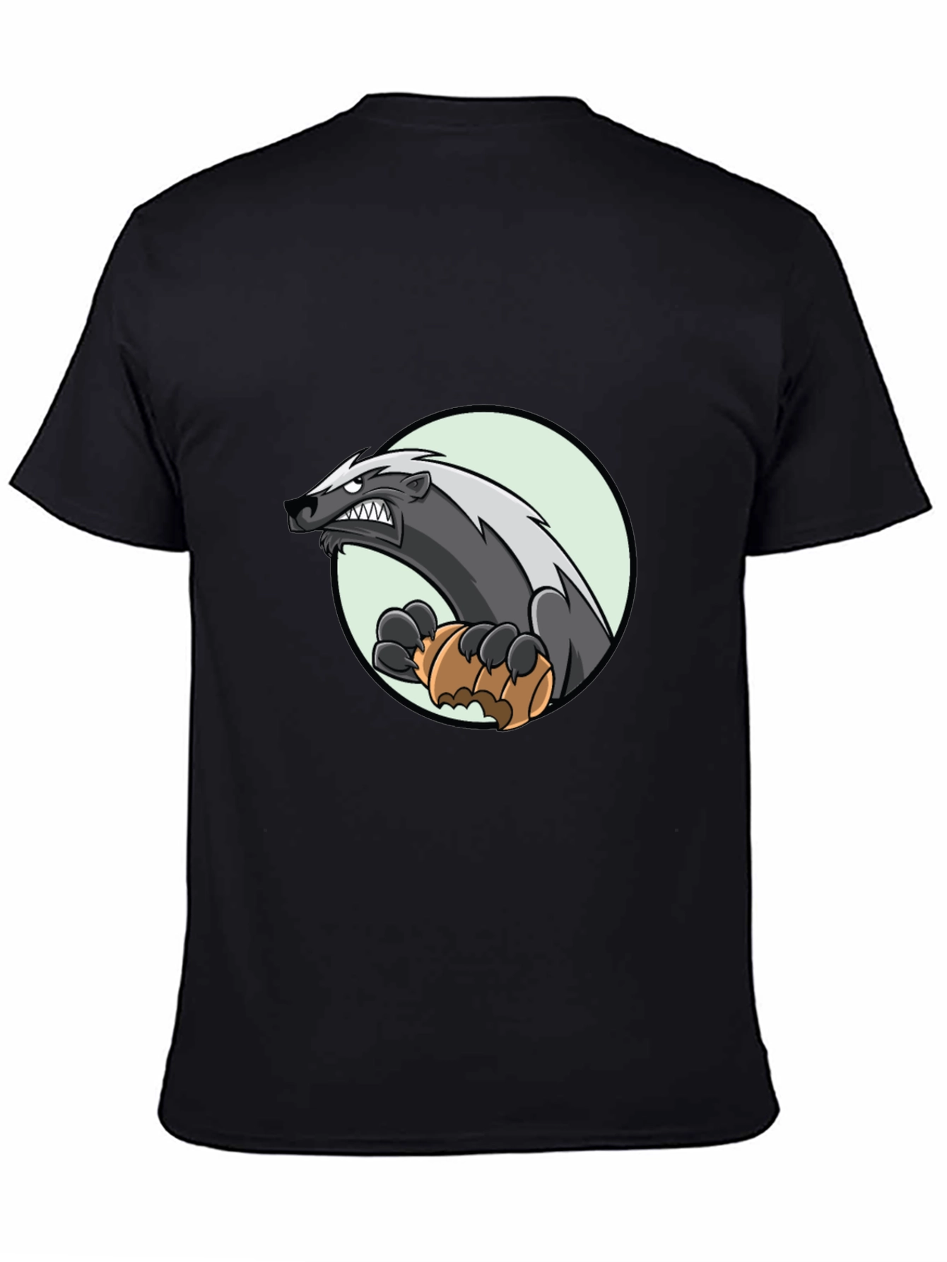 Badger Cartoon Graphic Tee - Black