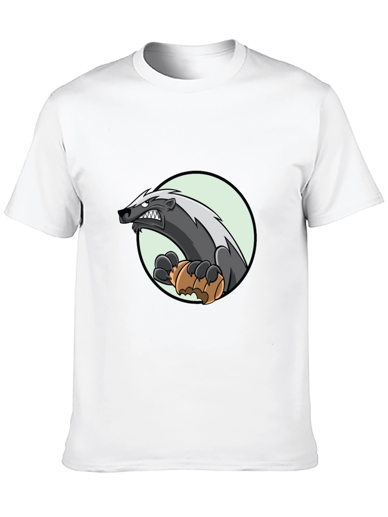 Badger Cartoon Graphic Tee - Black