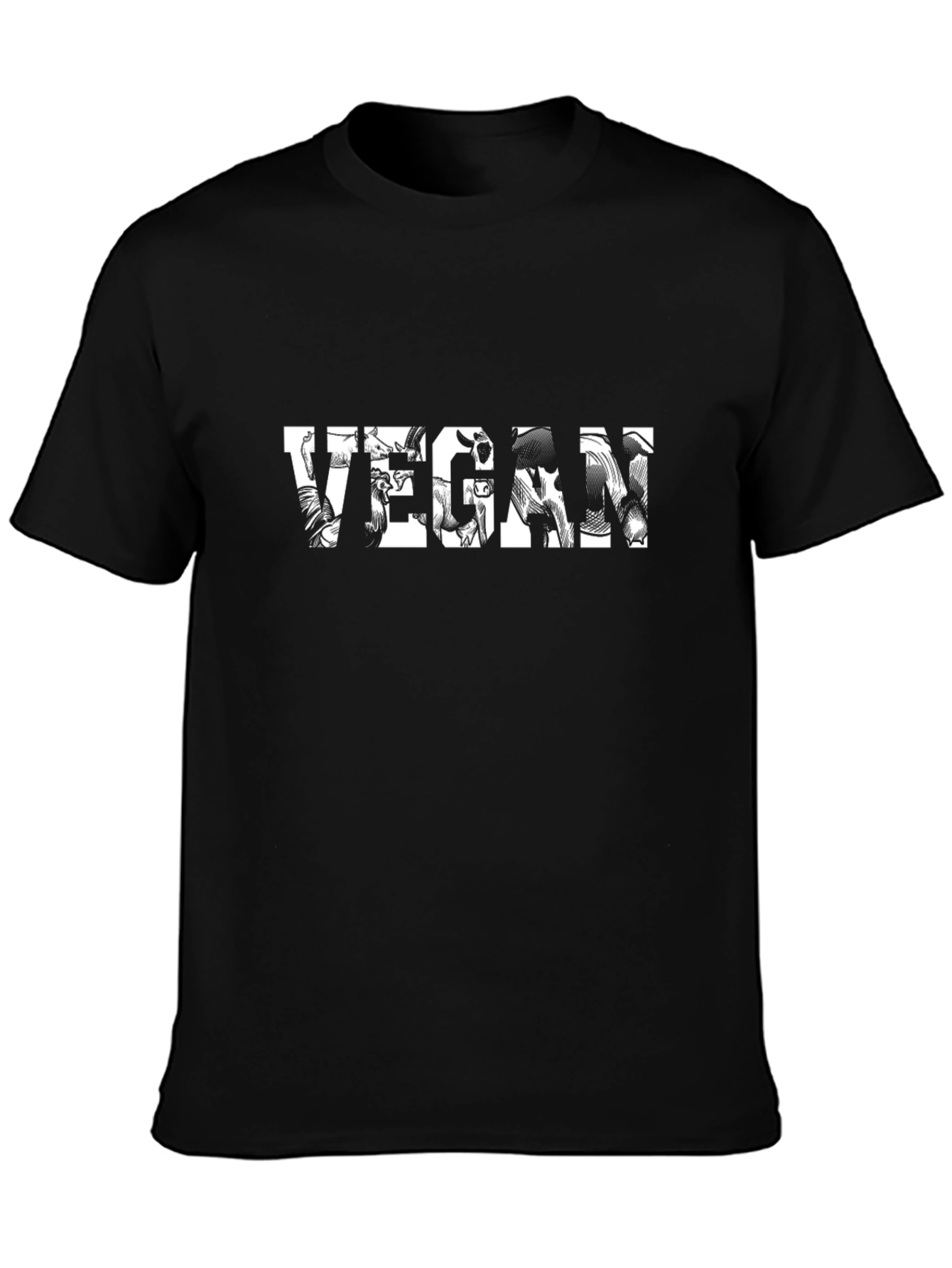 Vegan Graphic Tee - Black Animal Rights