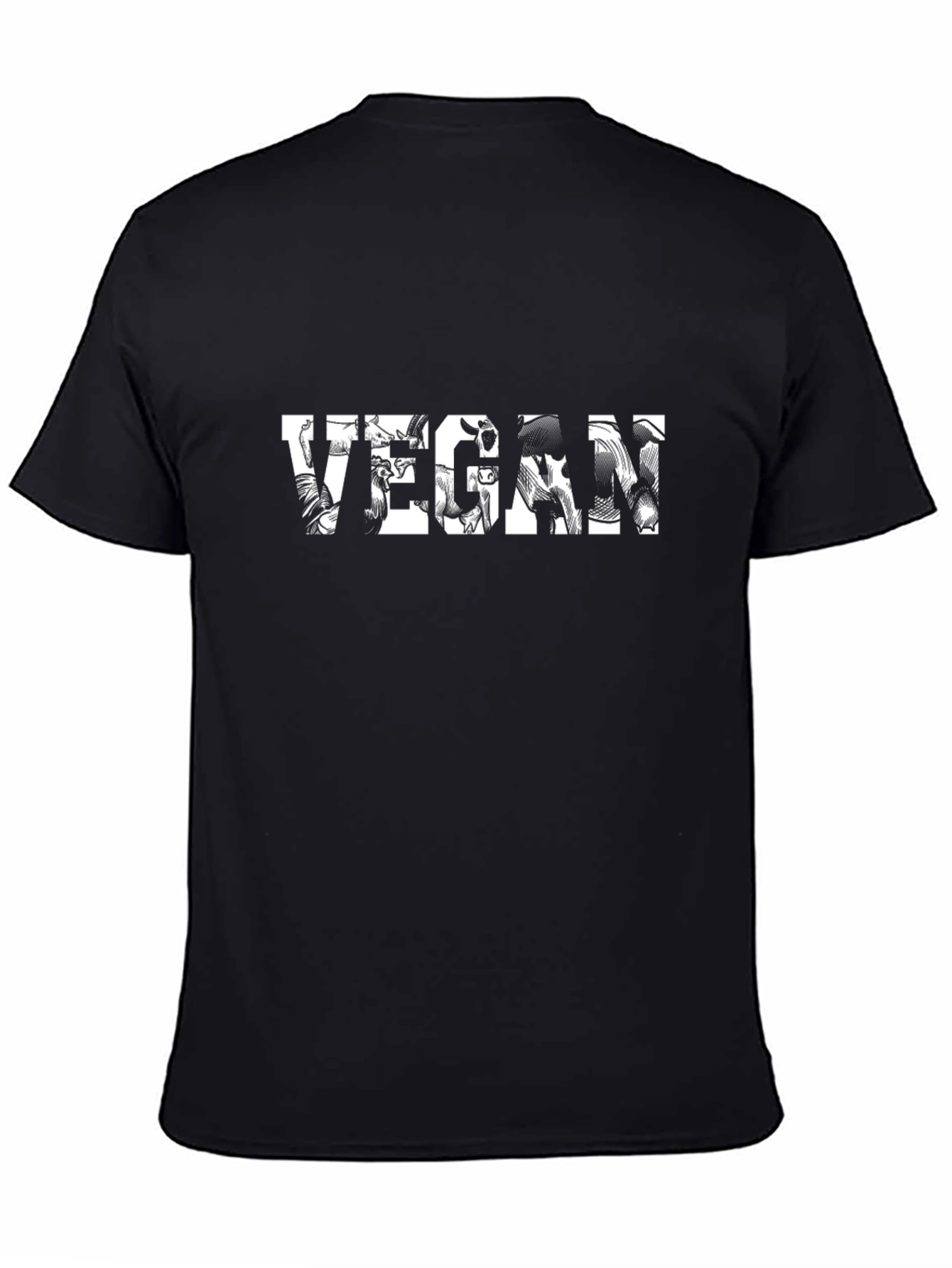 Vegan Graphic Tee - Black Animal Rights