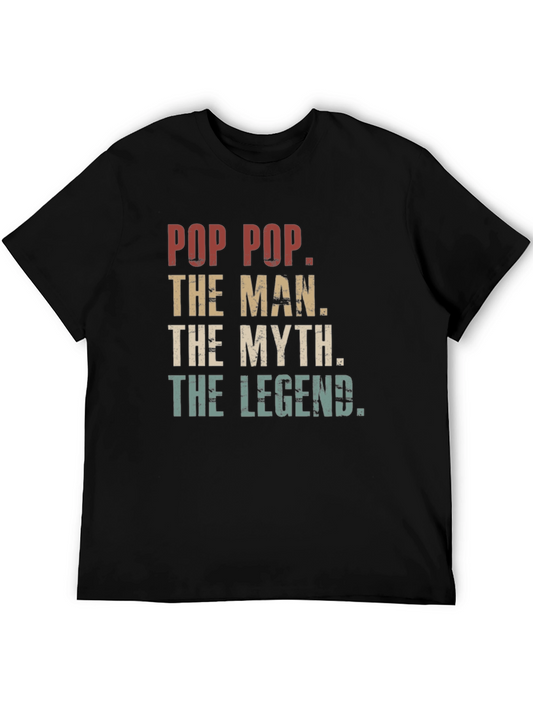 Pop Pop The Man Myth Legend - Black T-Shirt