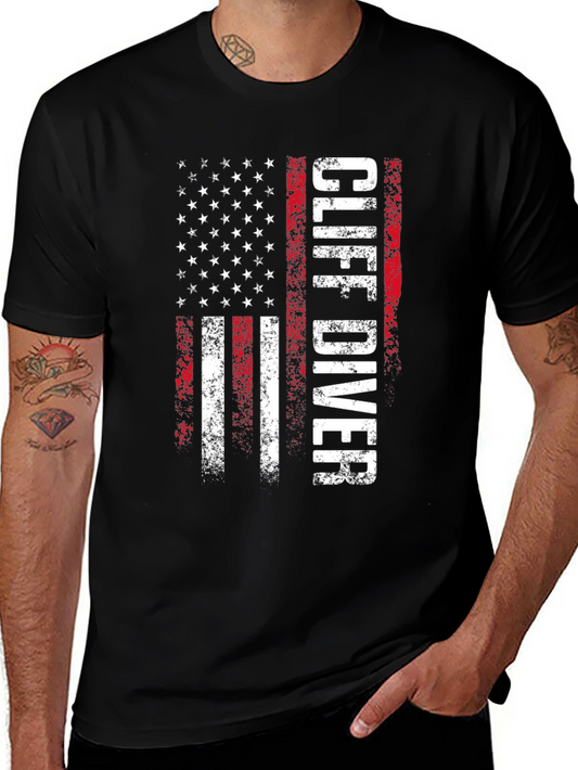 Cliff Diver American Flag T-Shirt
