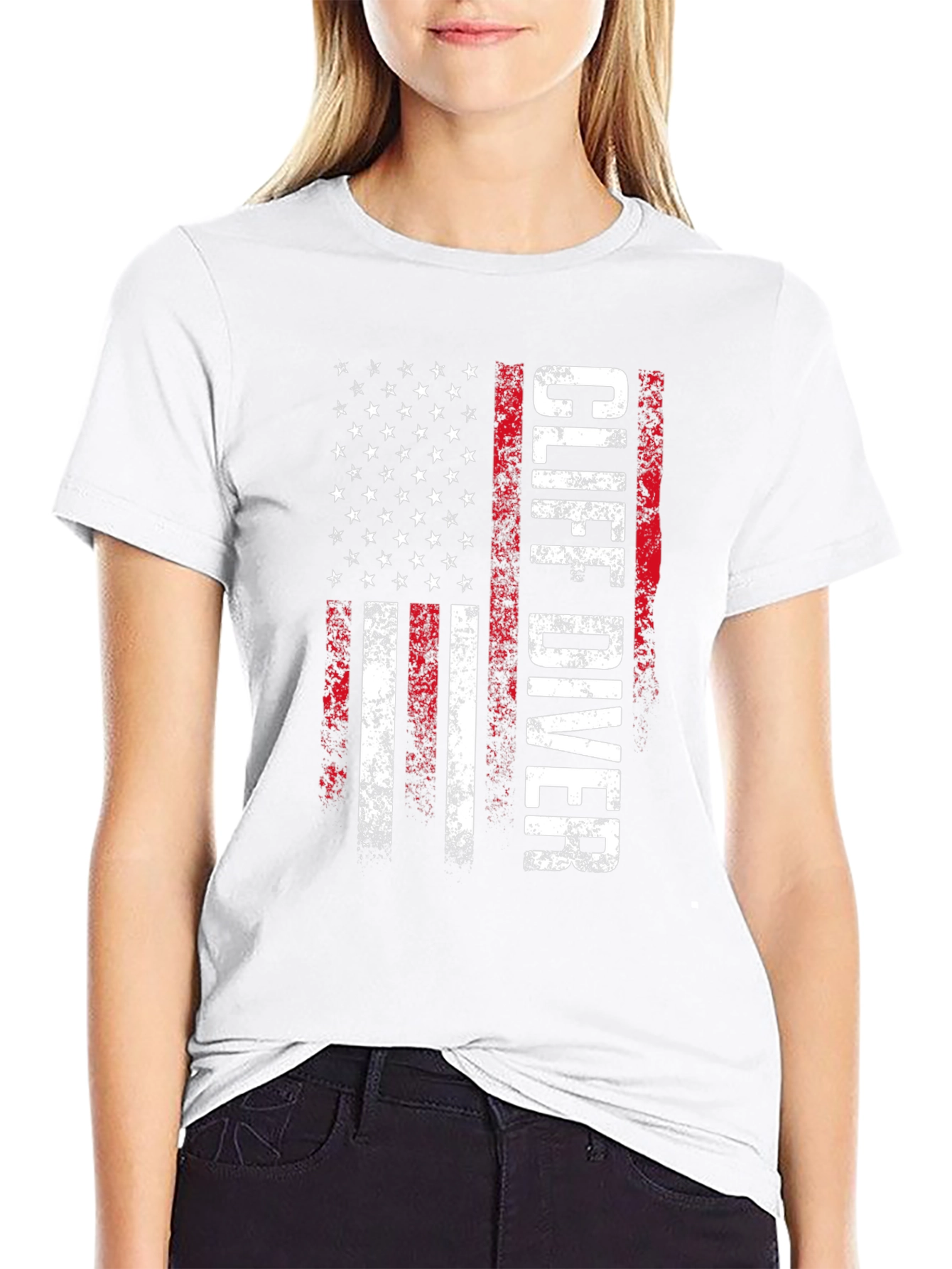 Cliff Diver American Flag T-Shirt