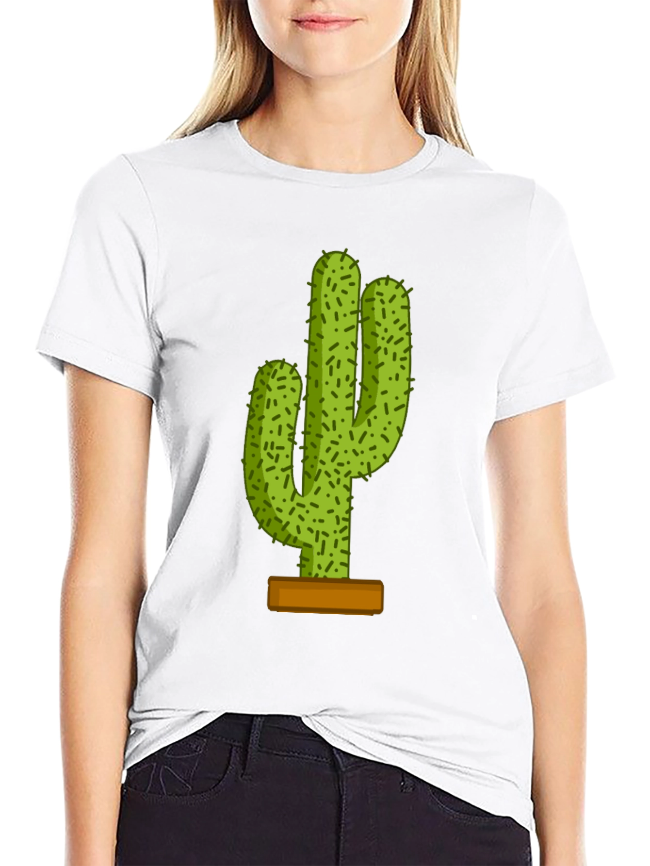 Cactus Graphic Tee - Trendy Black T-Shirt