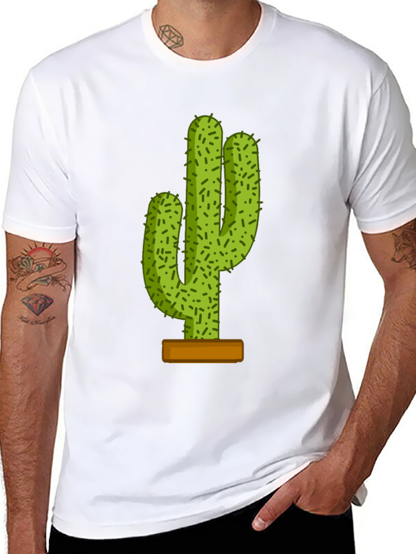 Cactus Graphic Tee - Trendy Black T-Shirt