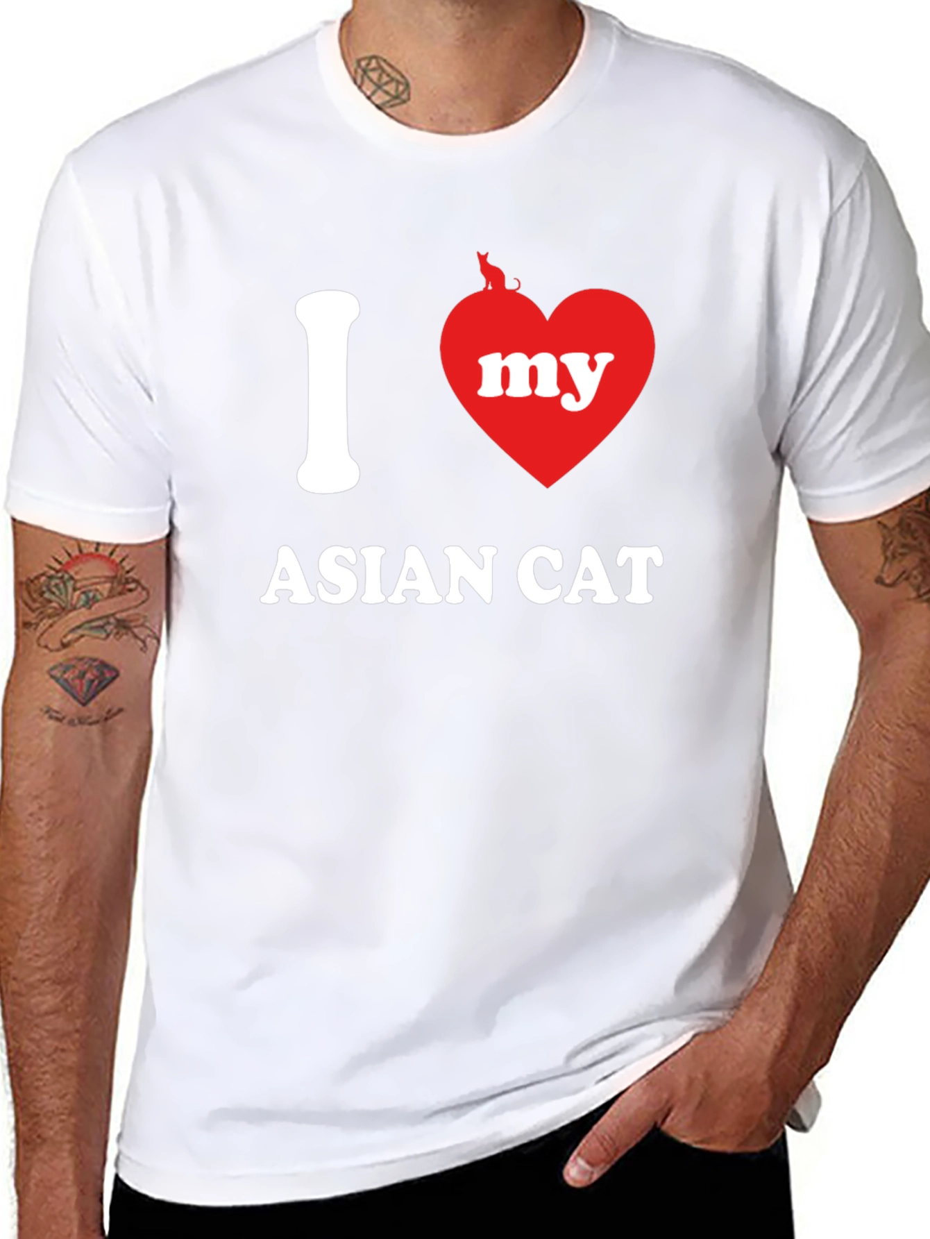 I Love My Asian Cat T-Shirt - Novelty Tee