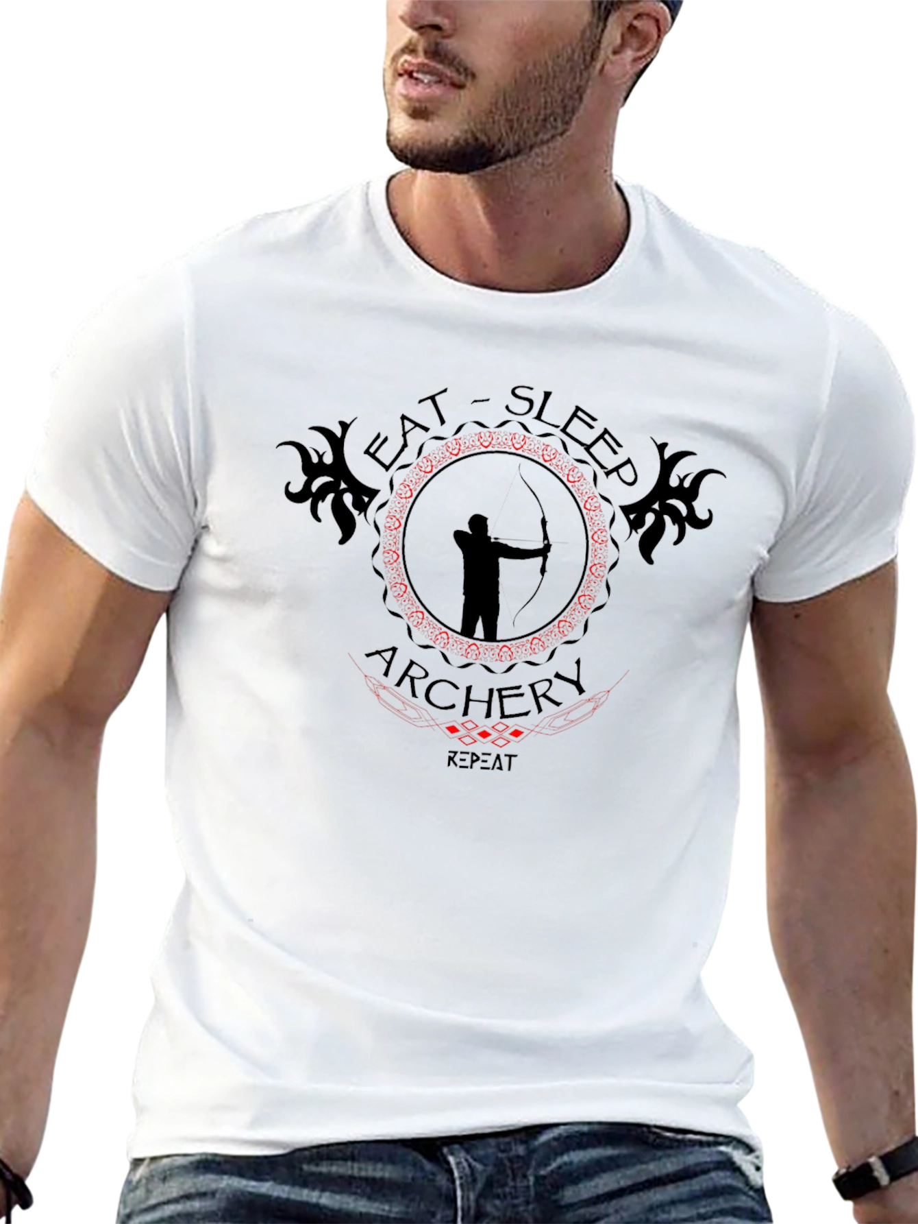 Eat Sleep Archery T-Shirt - Black Cotton Tee