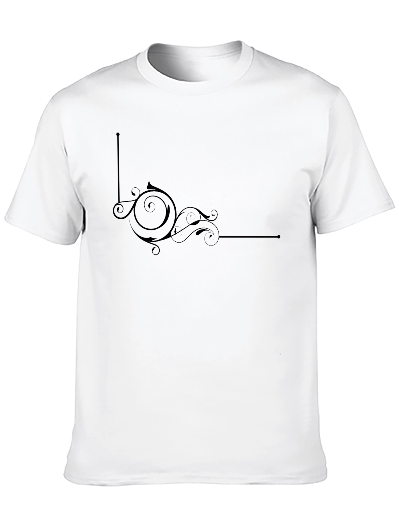 Stylish Black T-Shirt with Ornate Swirl Design