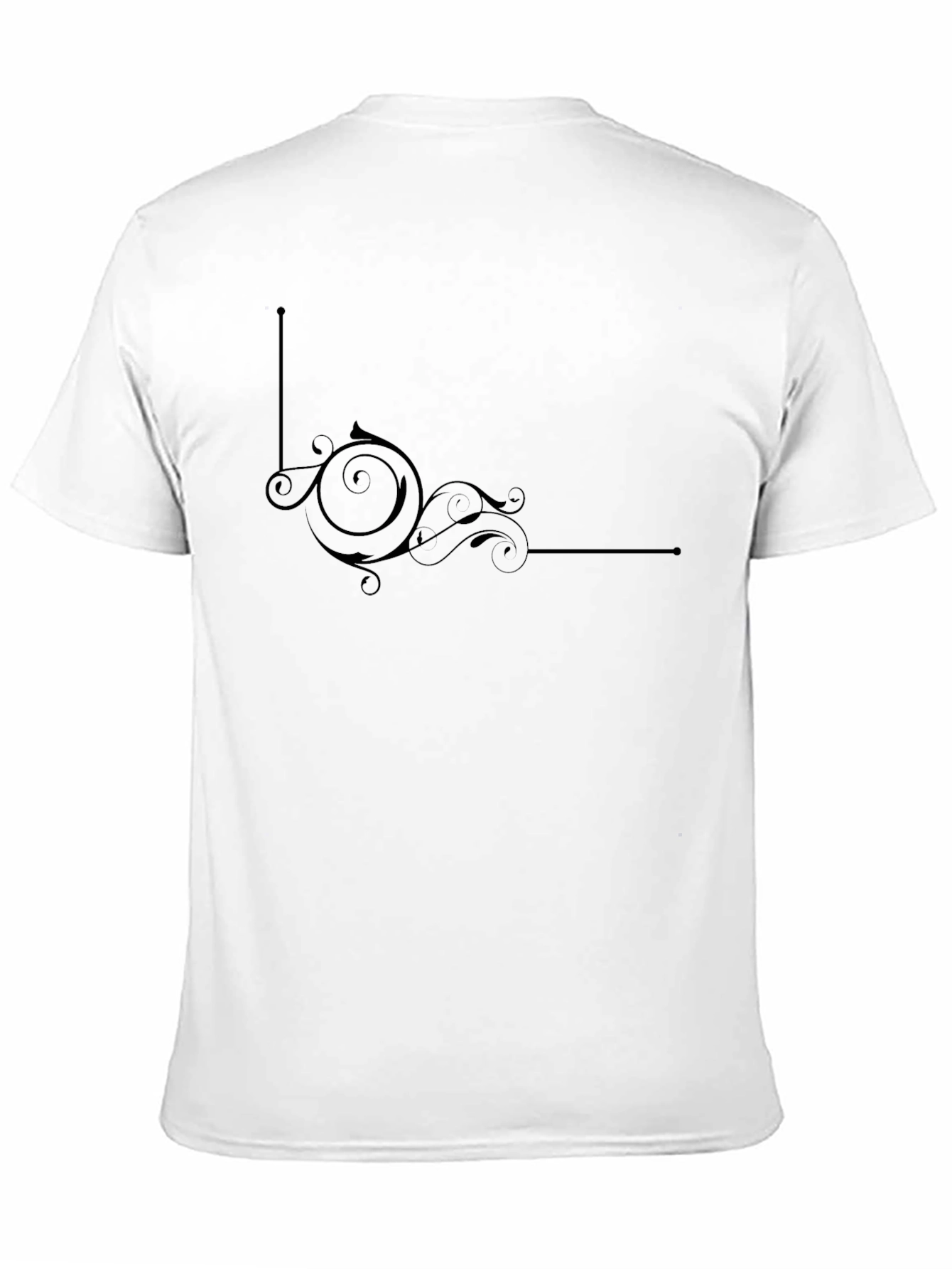 Stylish Black T-Shirt with Ornate Swirl Design