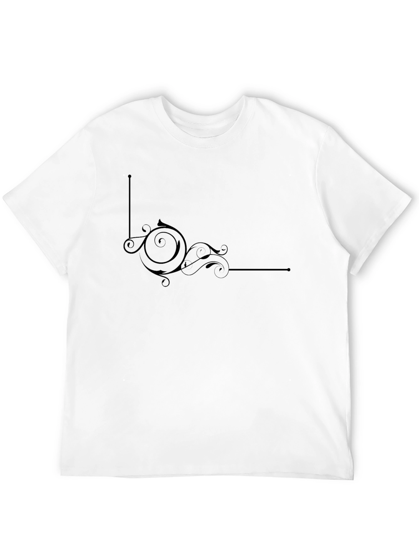Stylish Black T-Shirt with Ornate Swirl Design