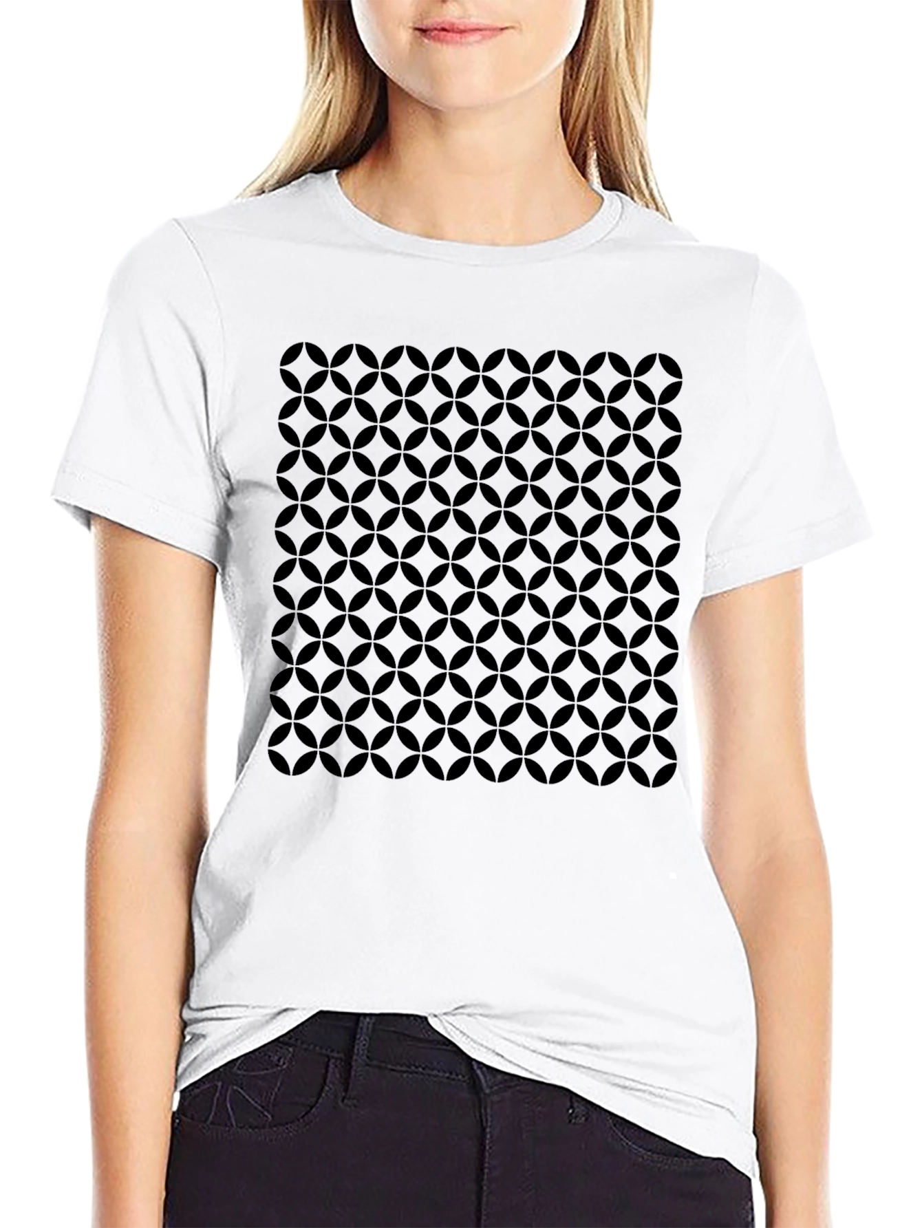 Stylish Black Circle Pattern T-Shirt