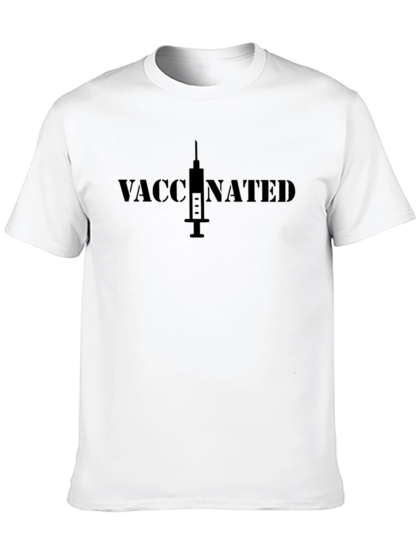 Vaccinated Graphic Tee - Black Cotton T-Shirt