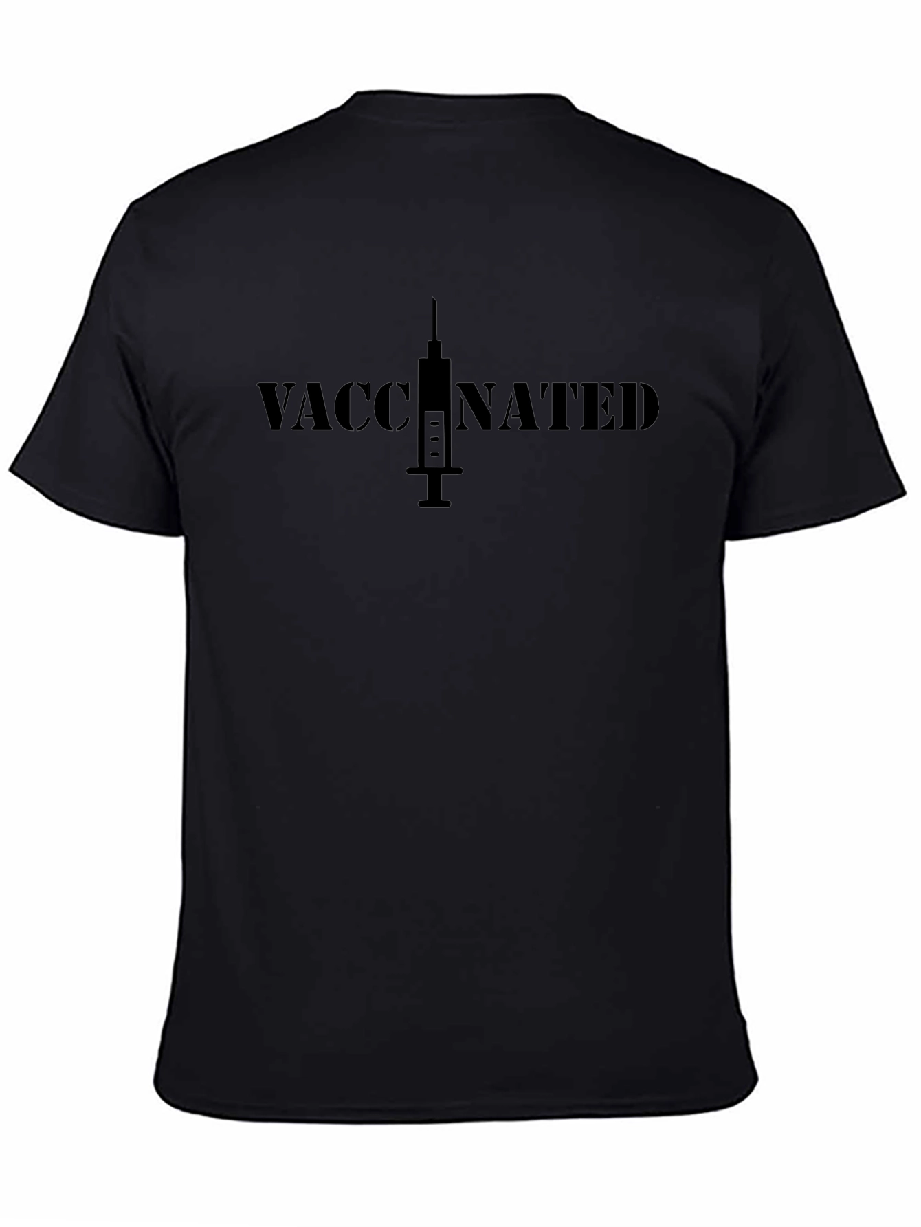 Vaccinated Graphic Tee - Black Cotton T-Shirt