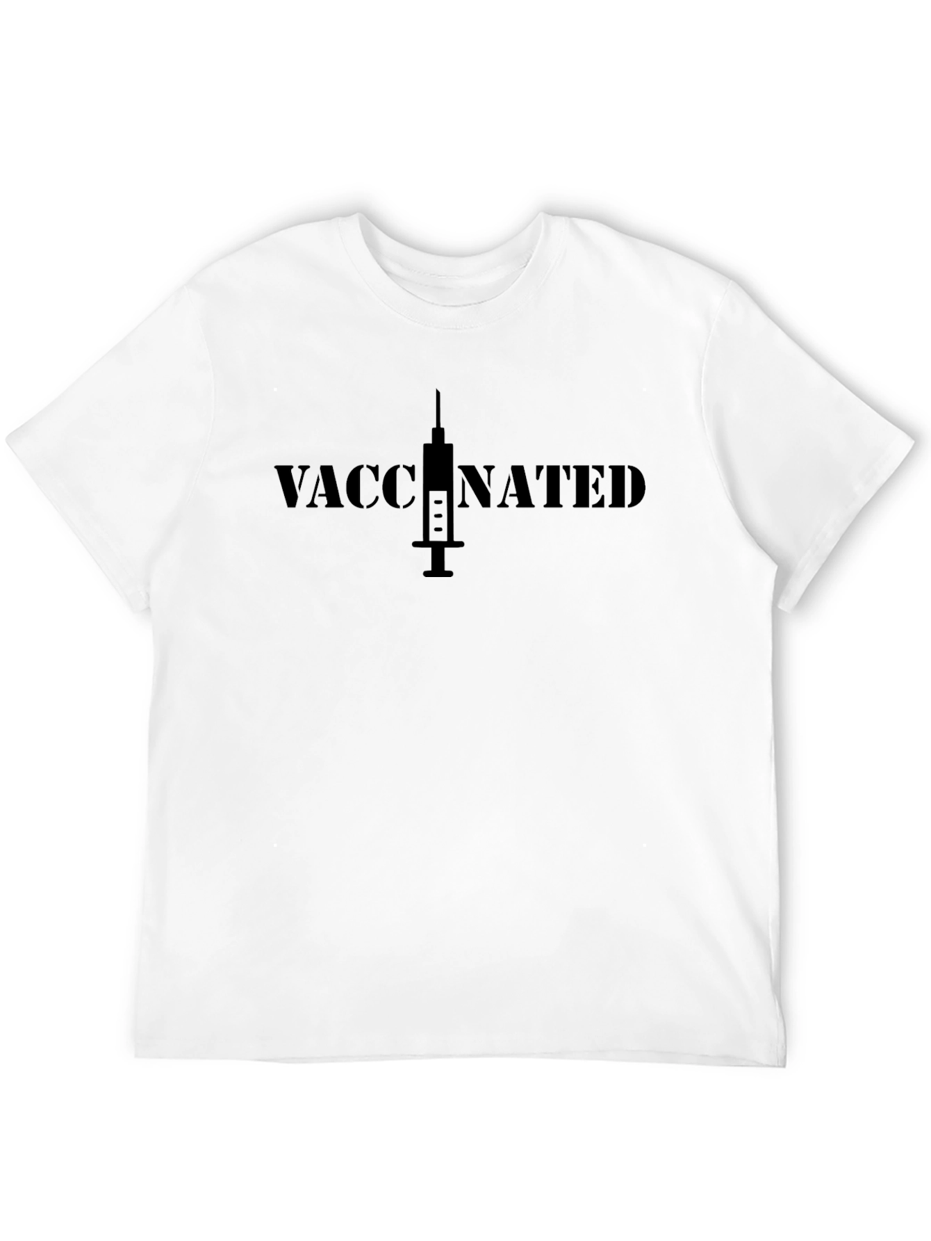 Vaccinated Graphic Tee - Black Cotton T-Shirt