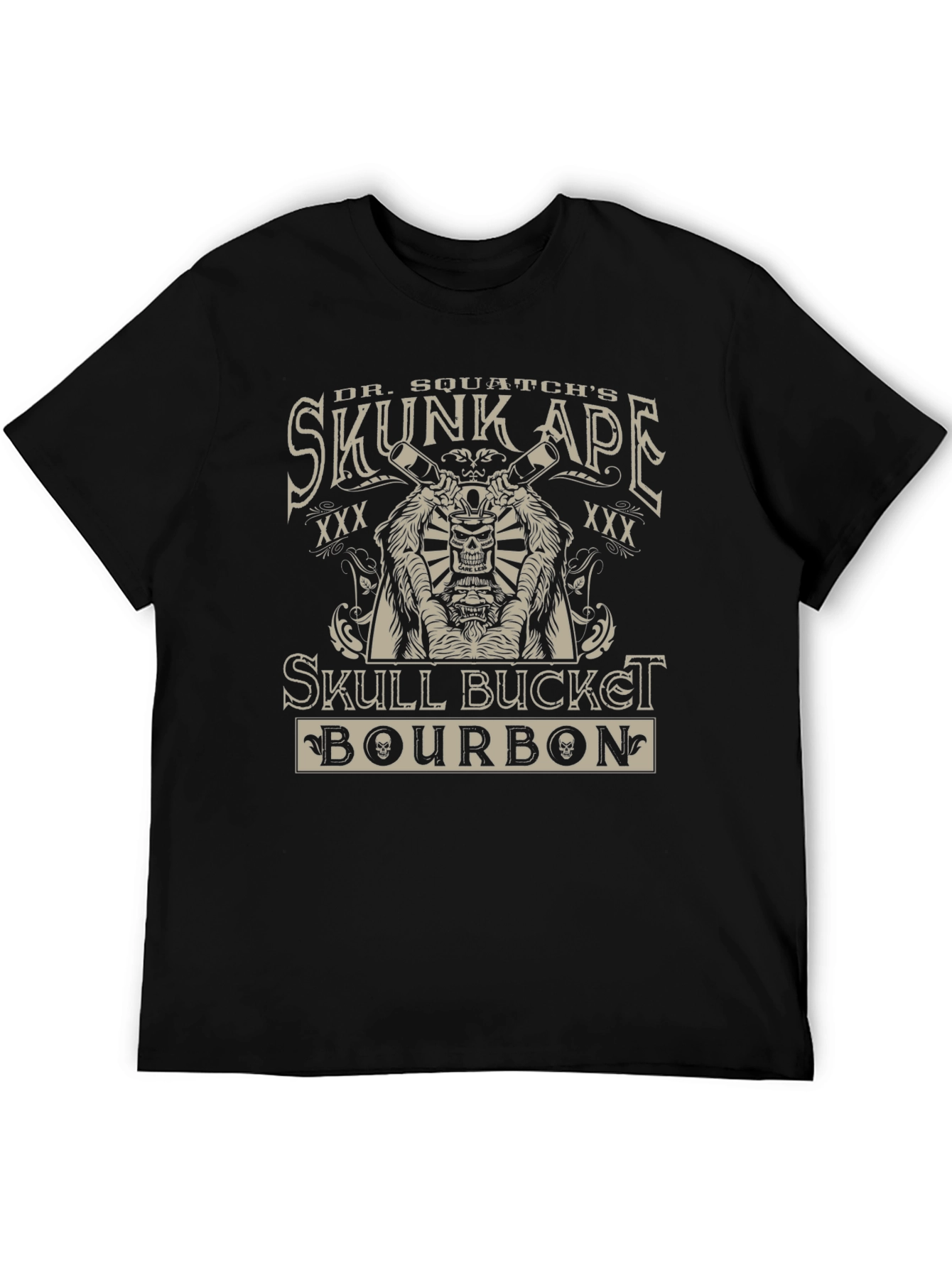 Skunk Ape Skull Bucket Bourbon Graphic Tee