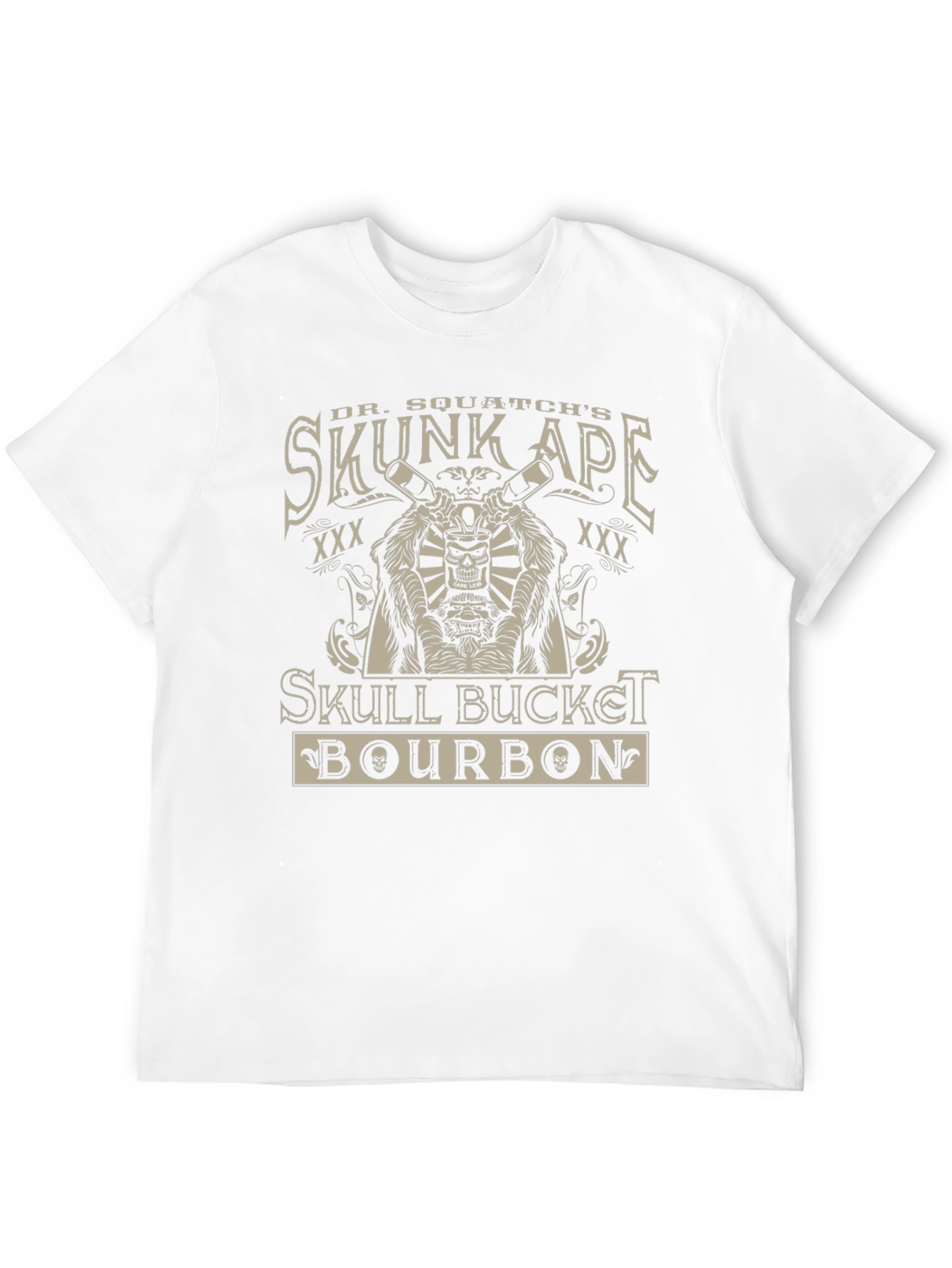 Skunk Ape Skull Bucket Bourbon Graphic Tee