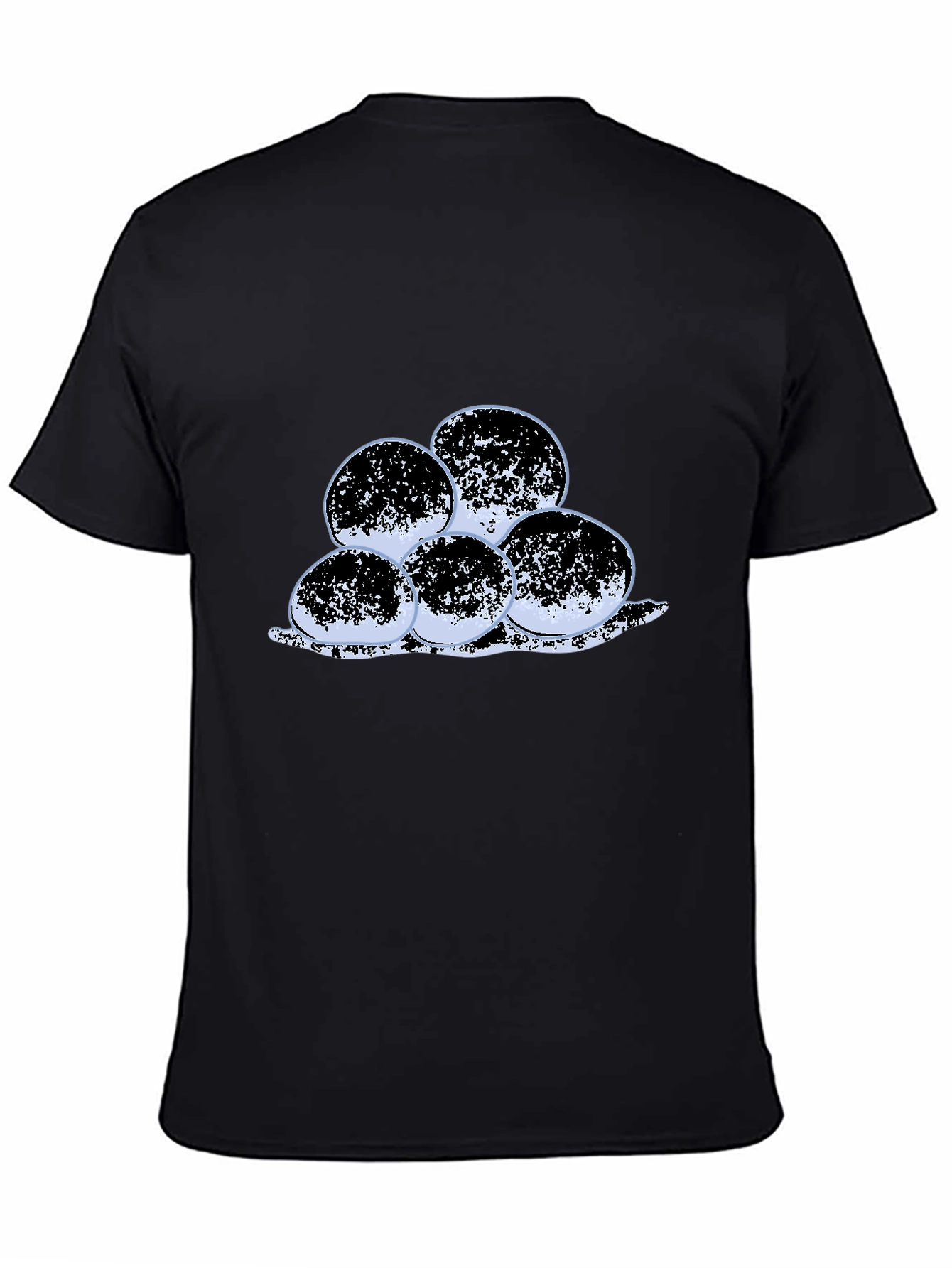 Unique Round Design Black T-Shirt