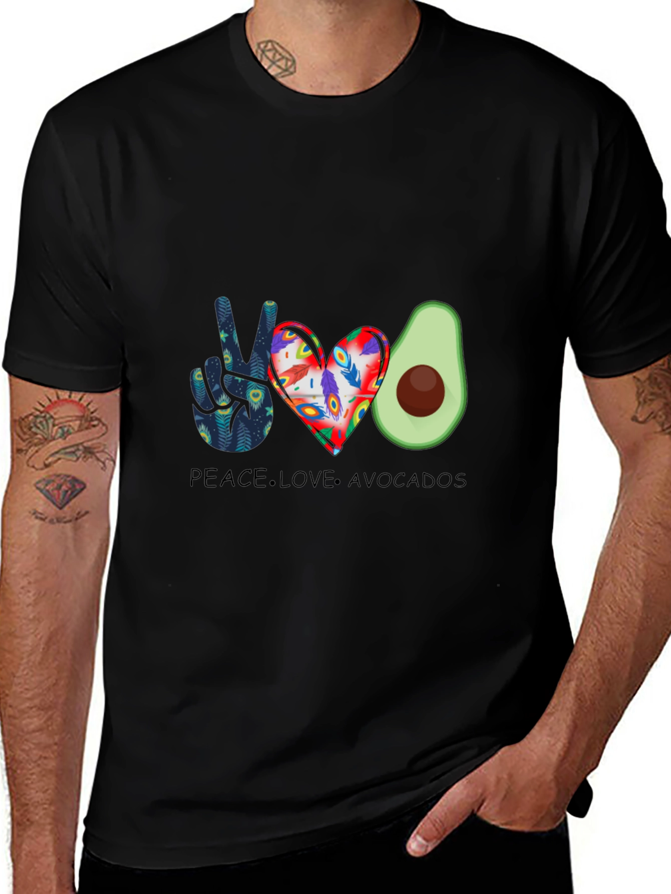 Peace Love Avocados Graphic T-Shirt