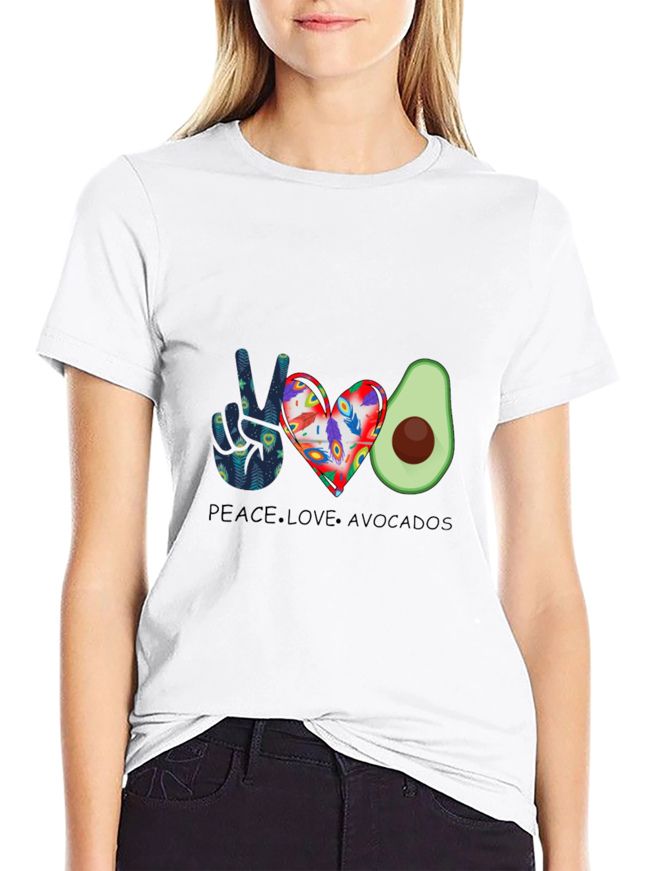 Peace Love Avocados Graphic T-Shirt