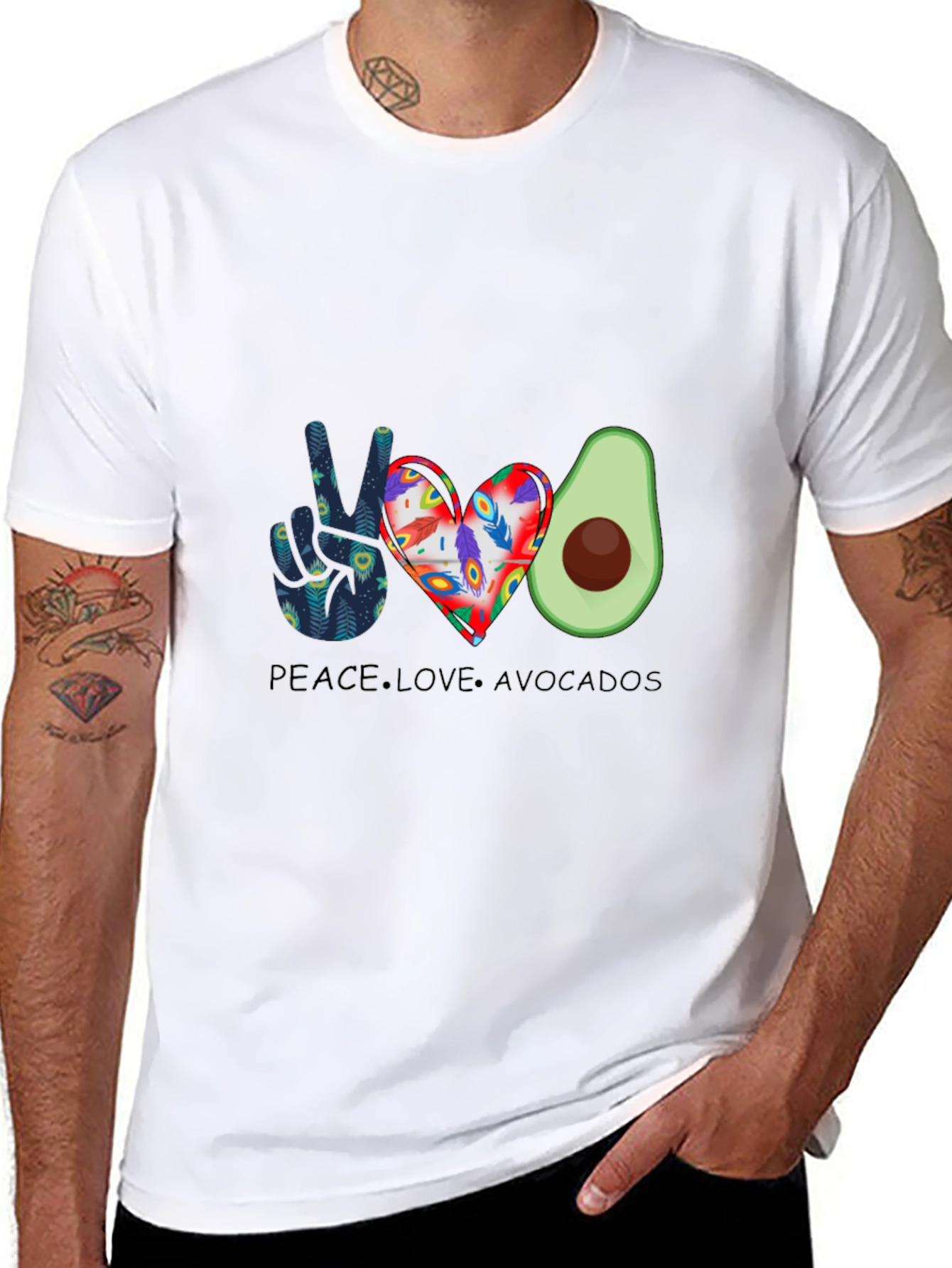 Peace Love Avocados Graphic T-Shirt