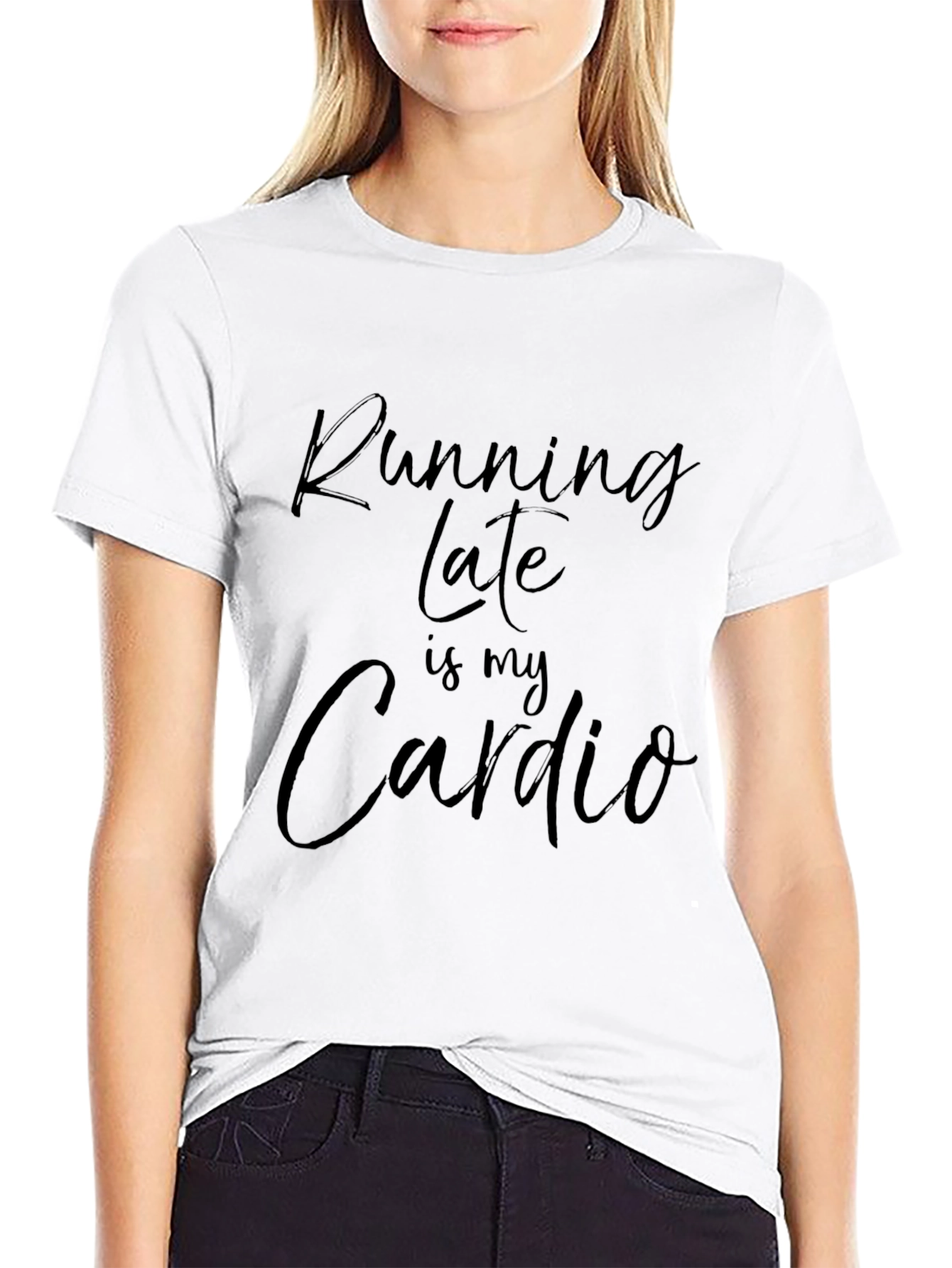Running Late Is My Cardio Mens Black T-Shirt
