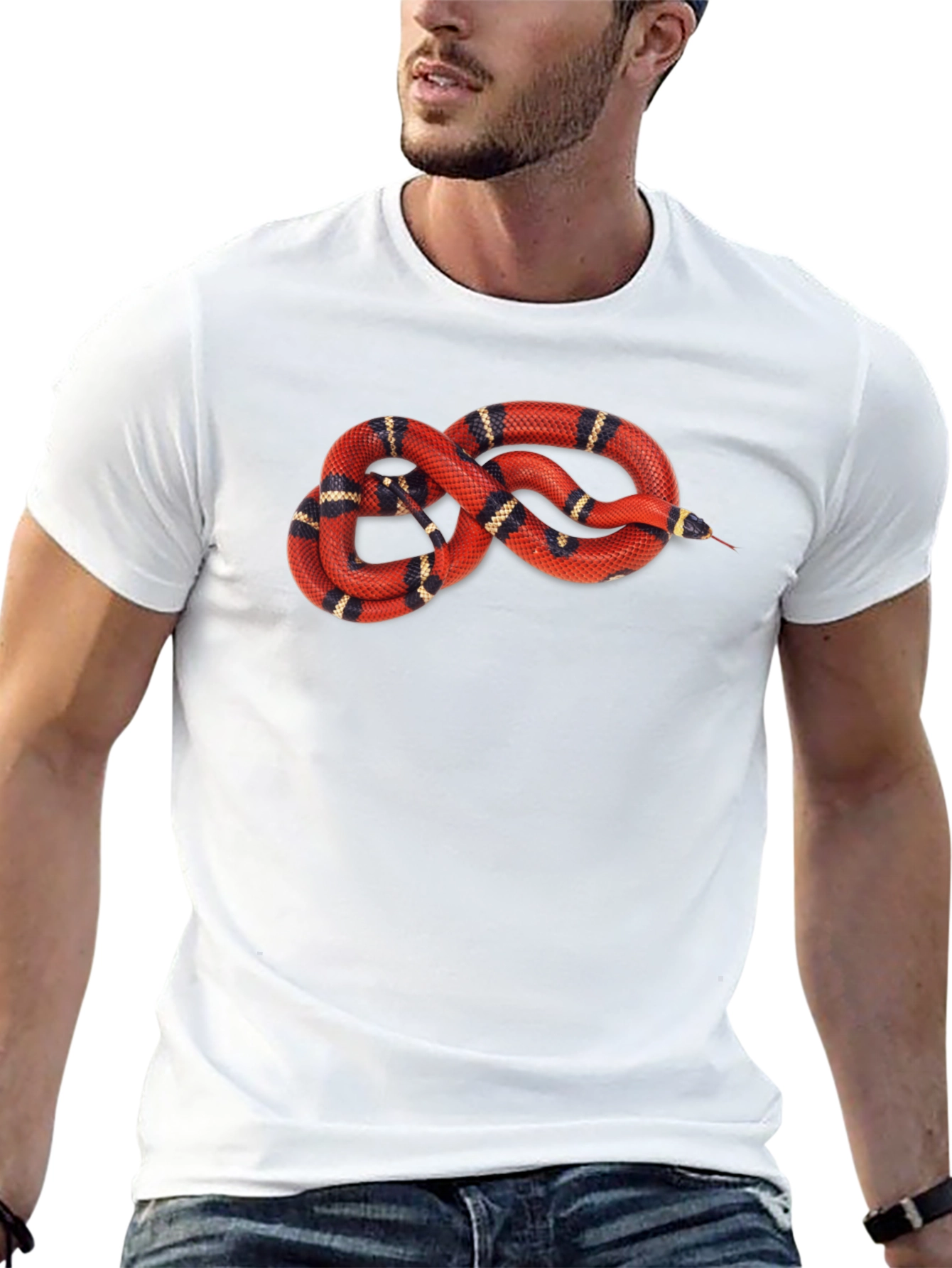 Snake Graphic T-Shirt - Red Milk Snake Design