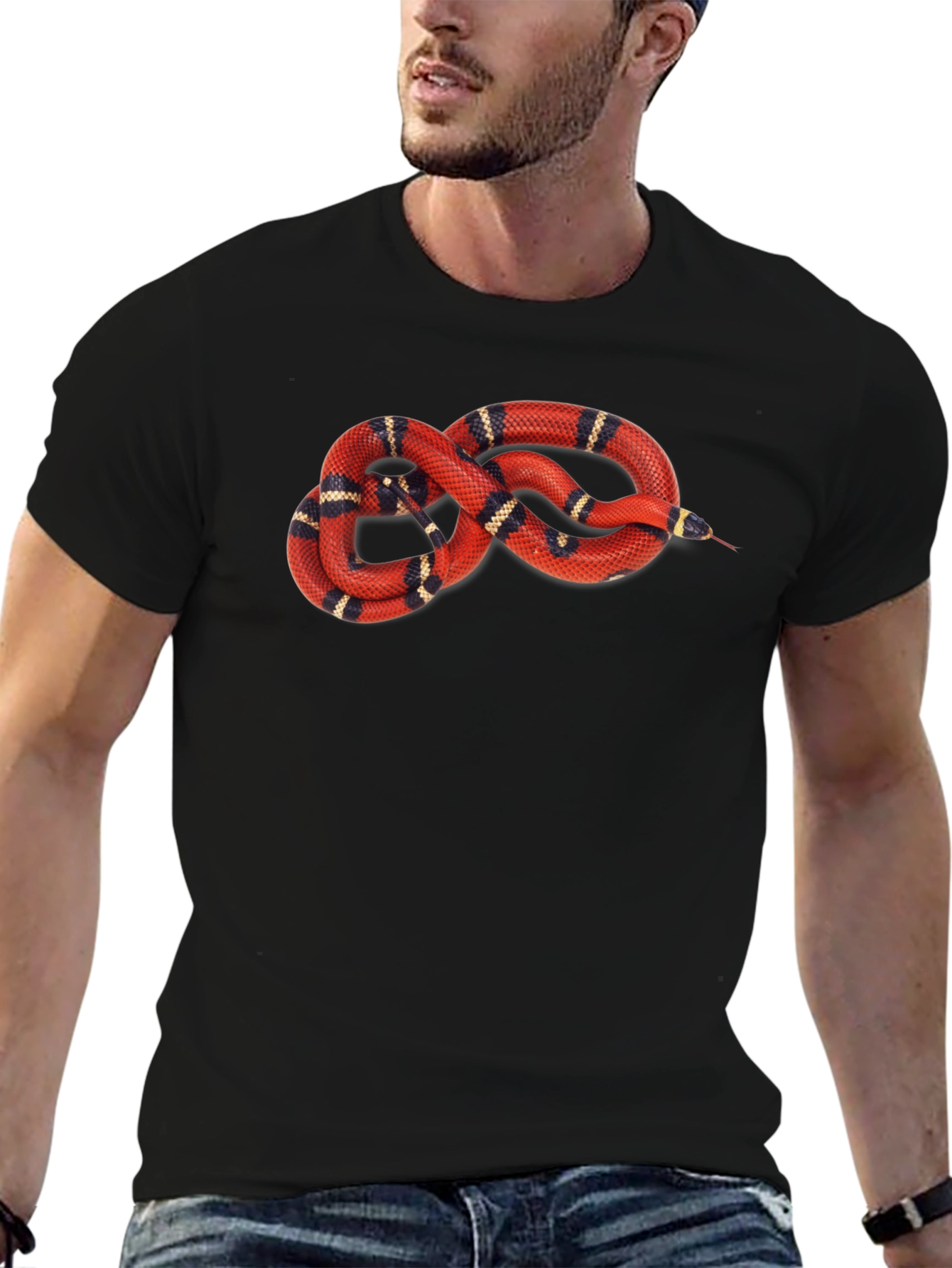Snake Graphic T-Shirt - Red Milk Snake Design