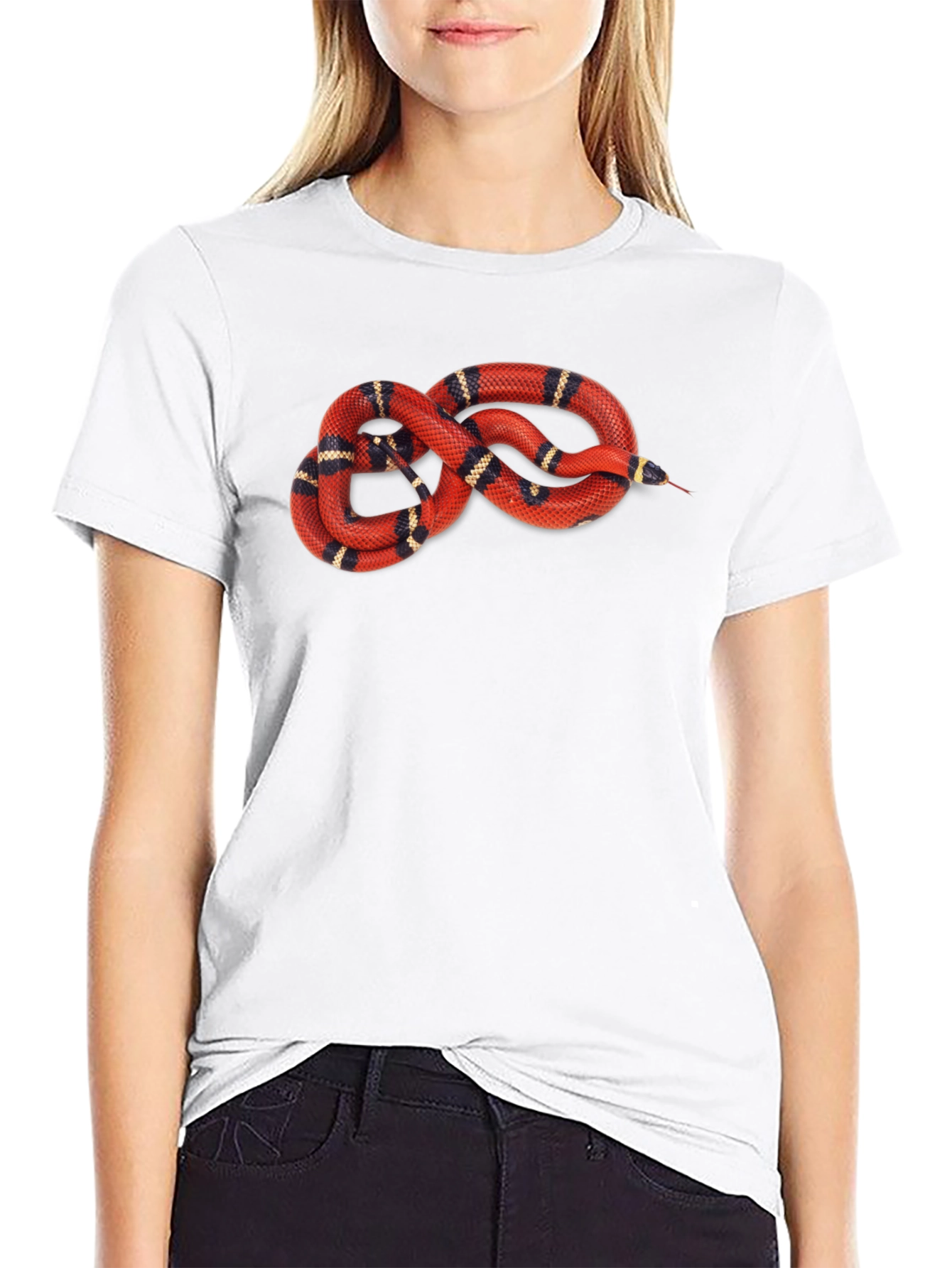 Snake Graphic T-Shirt - Red Milk Snake Design