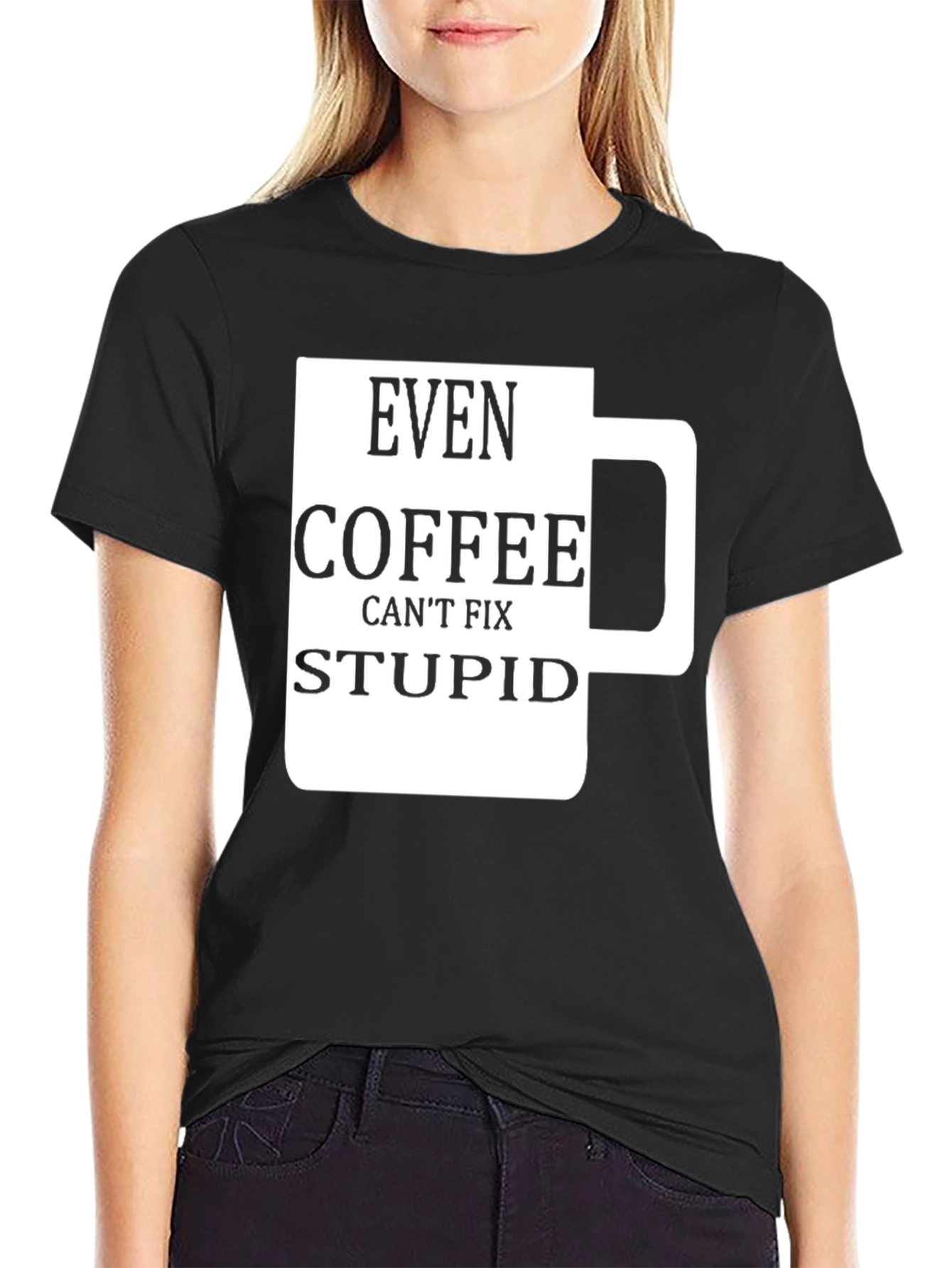 Funny Coffee Fix Stupid Graphic T-Shirt