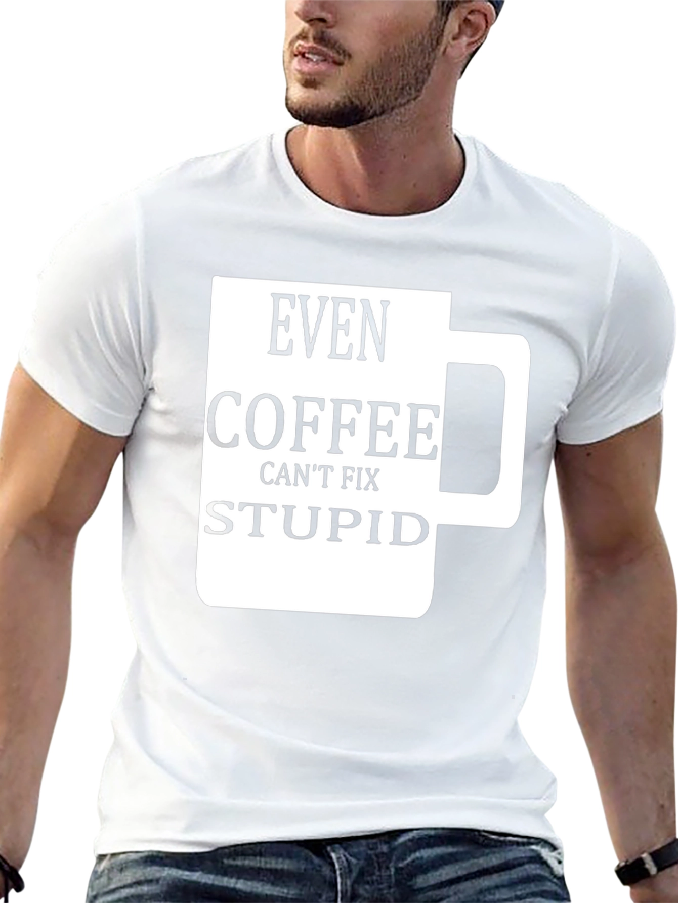 Funny Coffee Fix Stupid Graphic T-Shirt