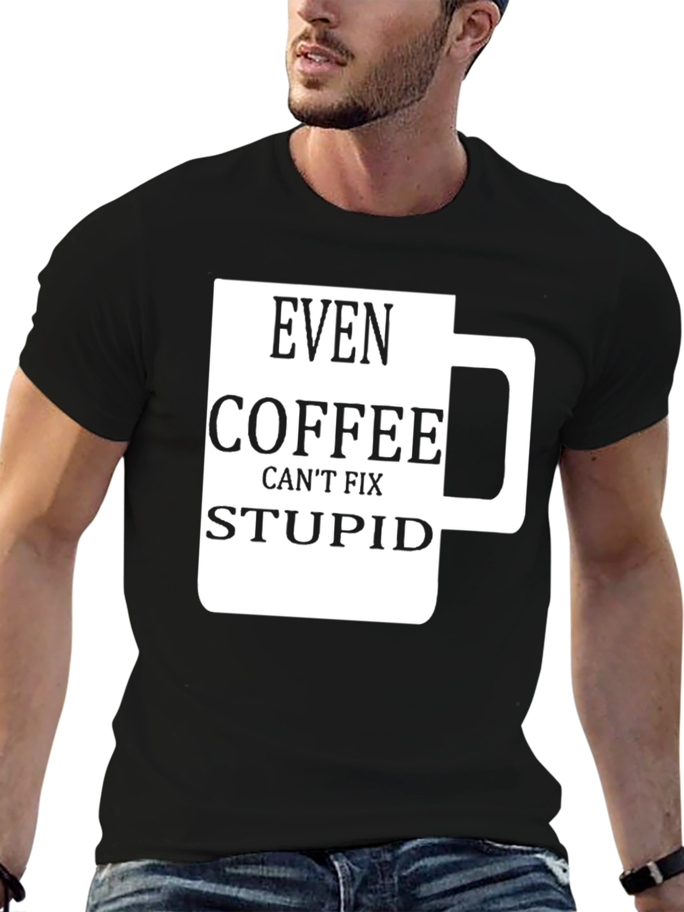 Funny Coffee Fix Stupid Graphic T-Shirt