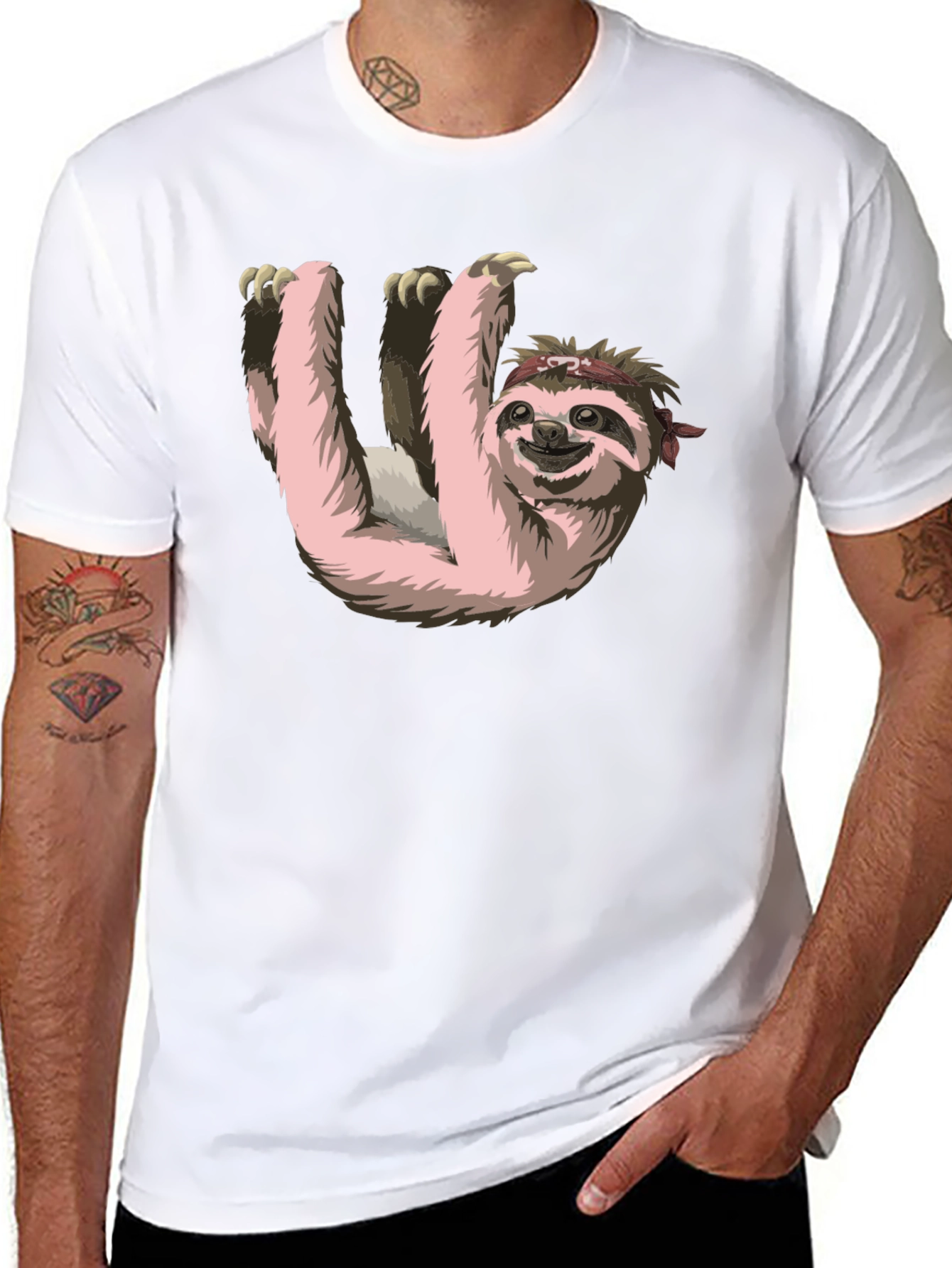 Sloth Ninja T-Shirt - Black Cotton Tee