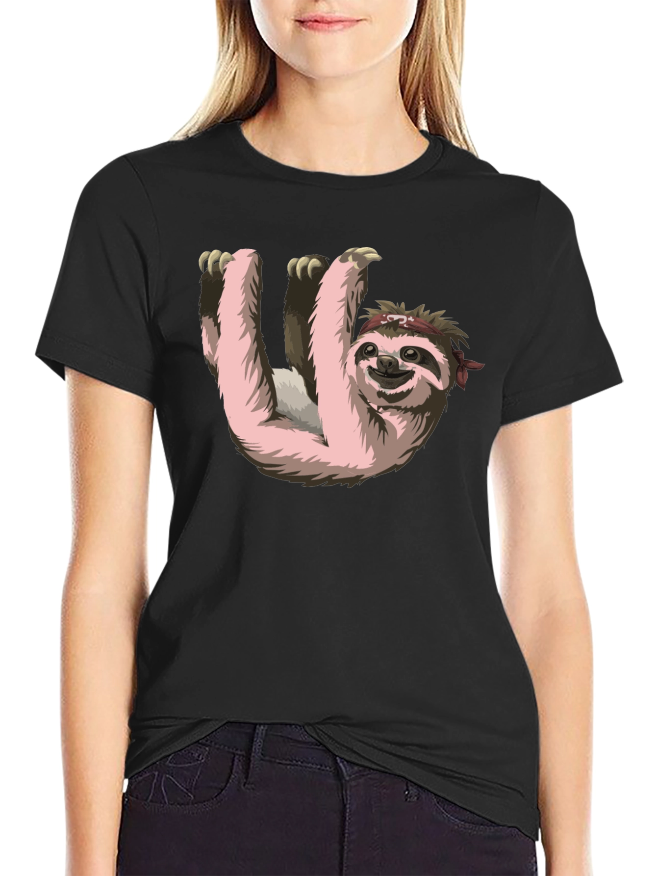 Sloth Ninja T-Shirt - Black Cotton Tee