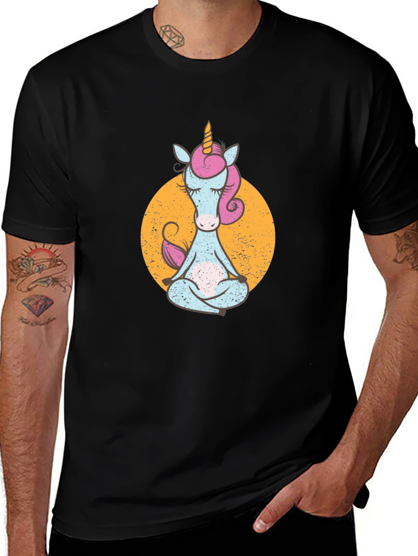 Meditating Unicorn T-Shirt - Relaxed Style