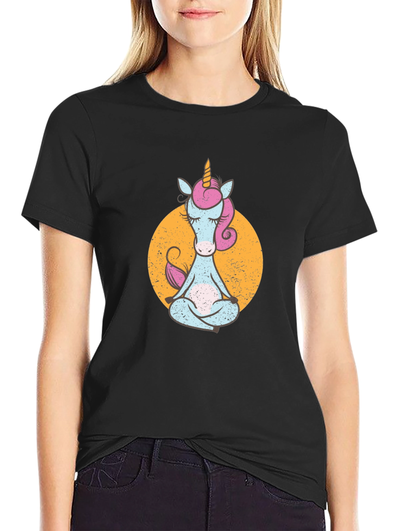 Meditating Unicorn T-Shirt - Relaxed Style