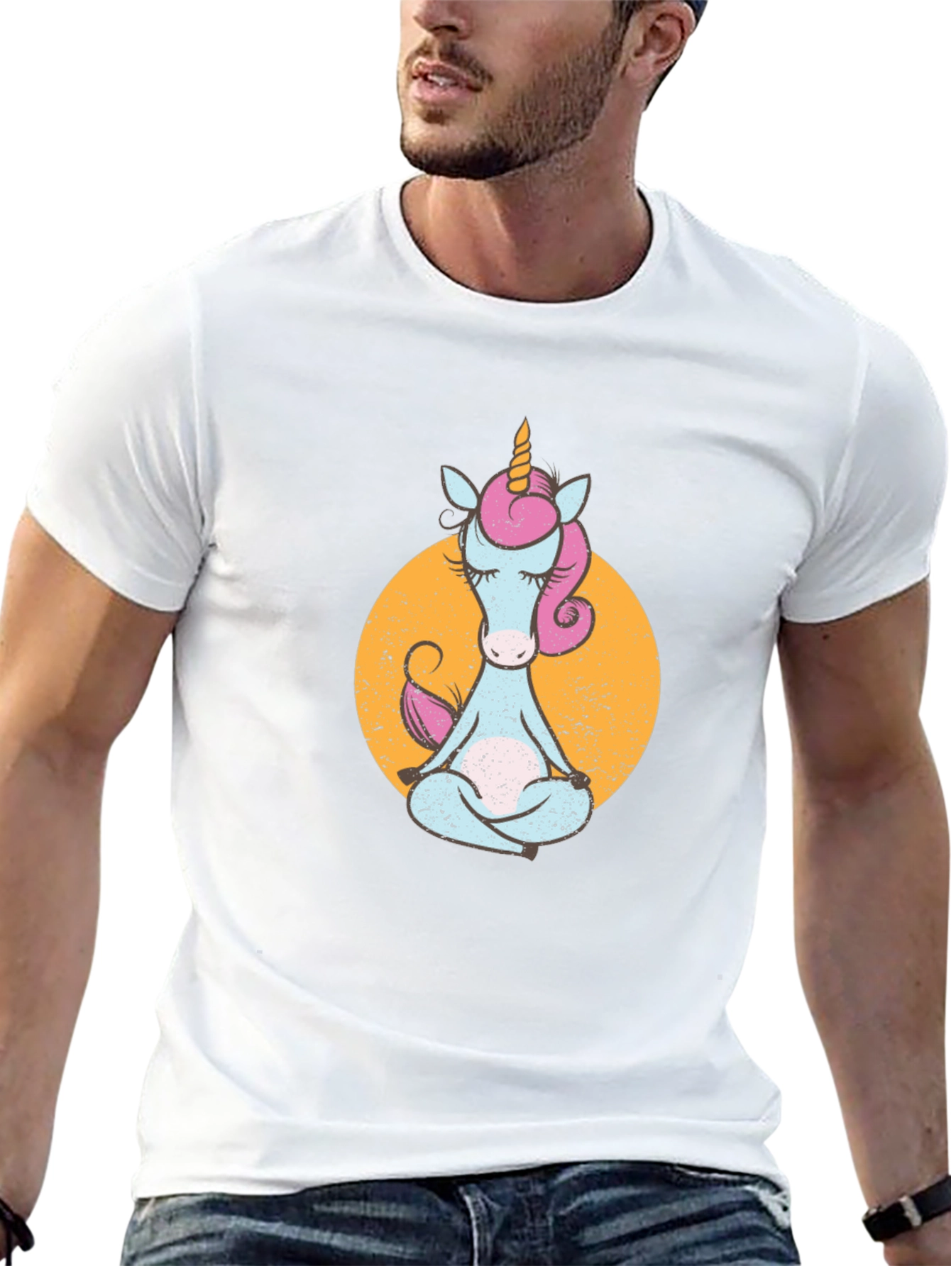 Meditating Unicorn T-Shirt - Relaxed Style