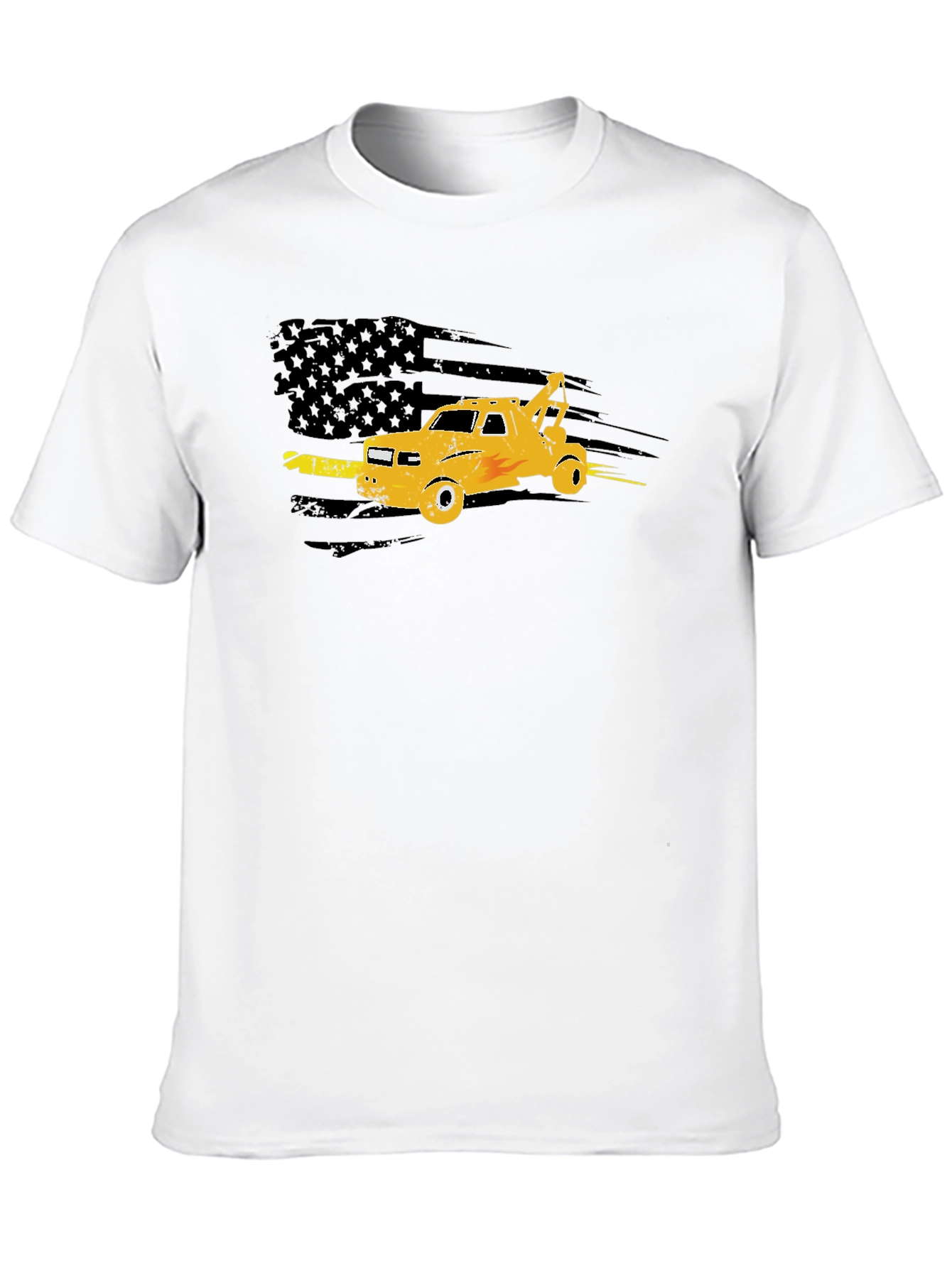Tow Truck American Flag Graphic Tee
