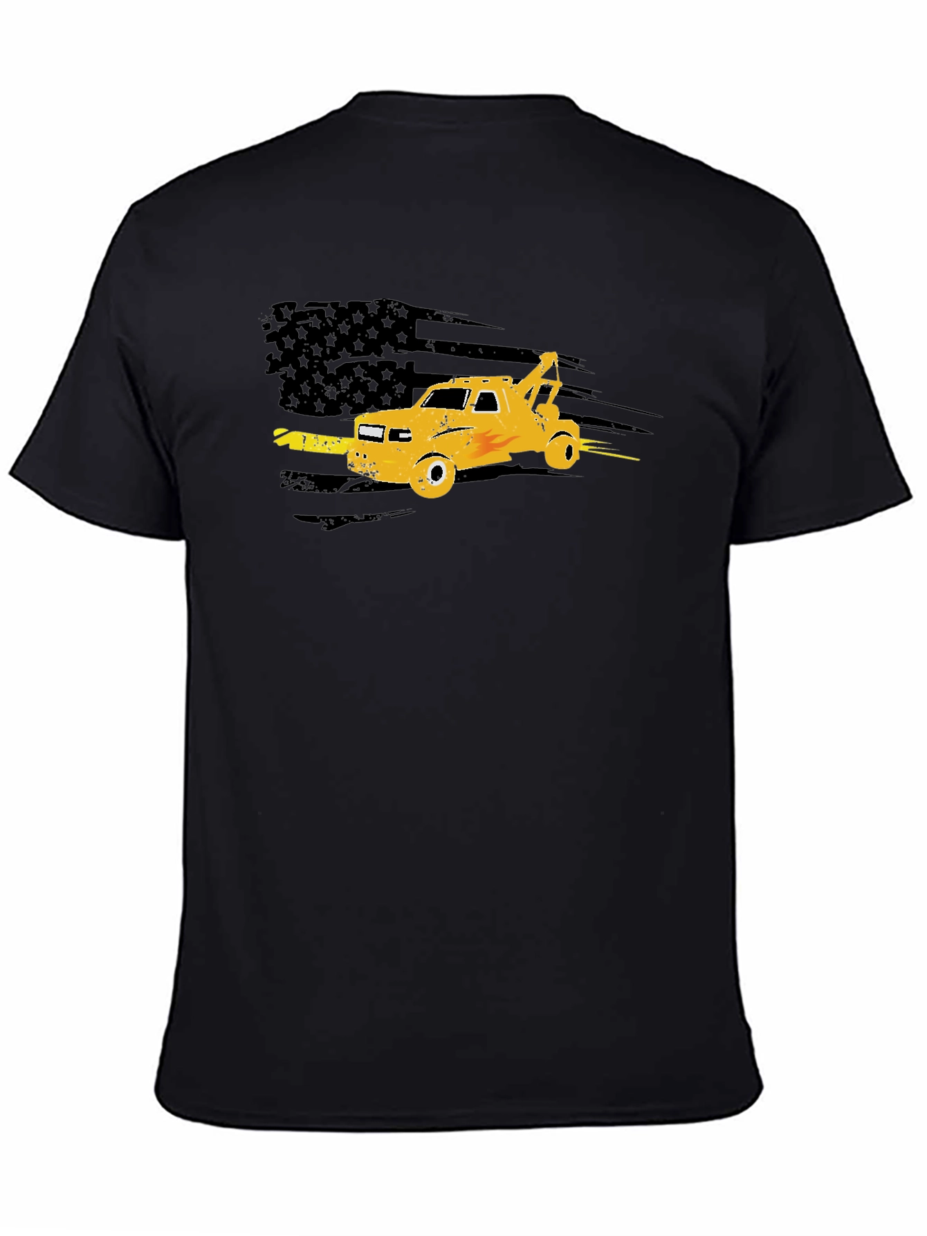 Tow Truck American Flag Graphic Tee