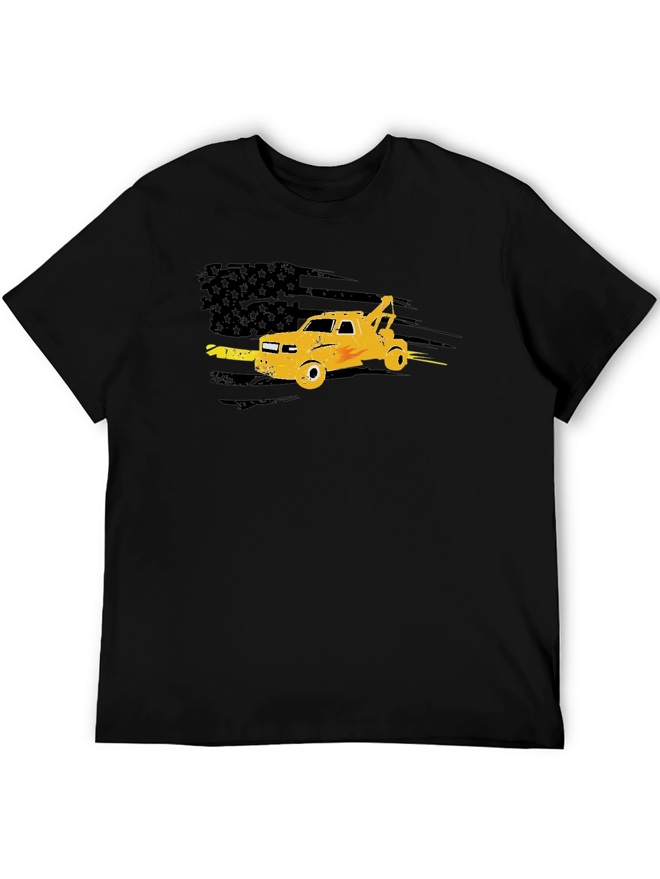 Tow Truck American Flag Graphic Tee