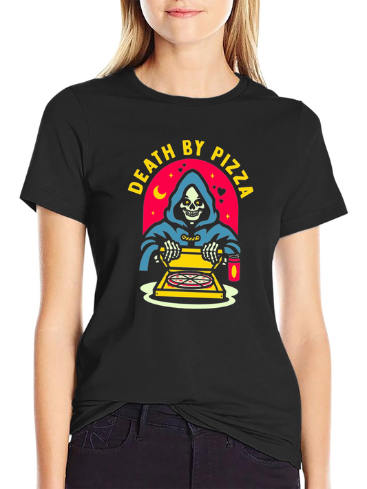 Death by Pizza Graphic Tee -  Novelty T-Shirt