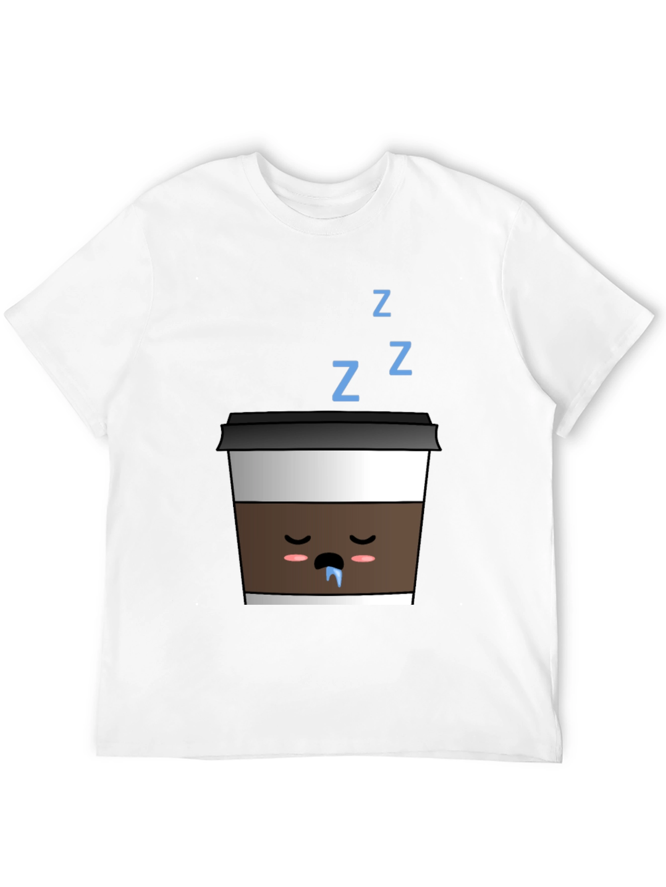 Sleeping Coffee Cup T-Shirt - Black Cute Kawaii Style