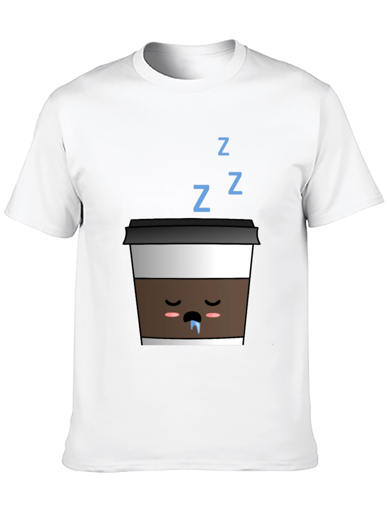 Sleeping Coffee Cup T-Shirt - Black Cute Kawaii Style