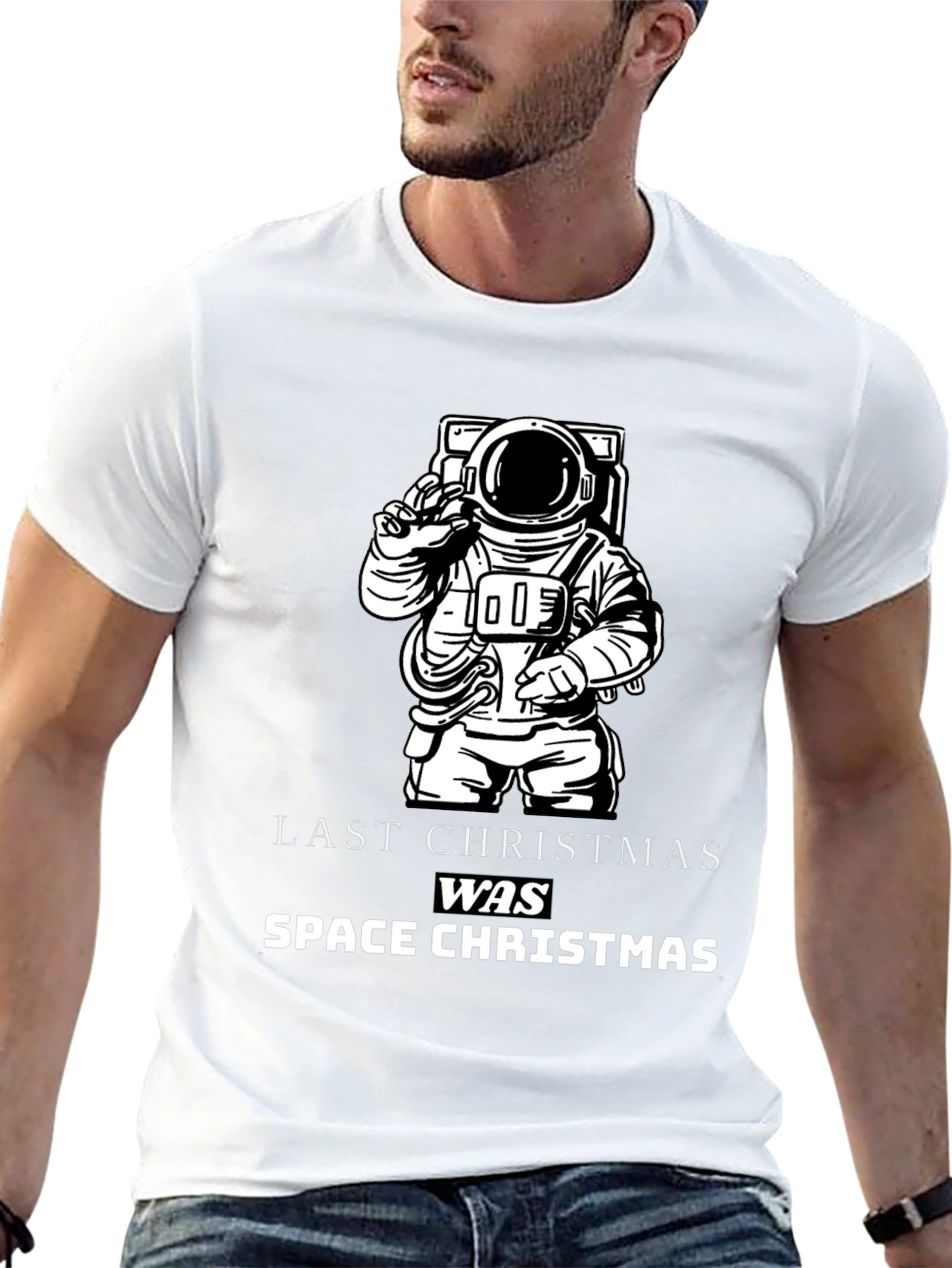 Space Christmas Graphic T-Shirt