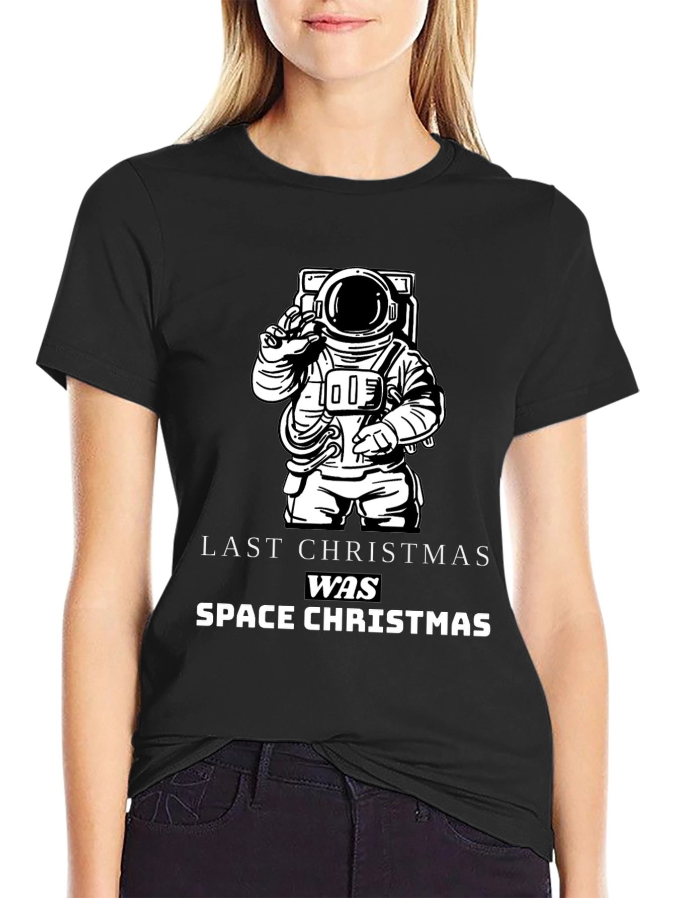 Space Christmas Graphic T-Shirt