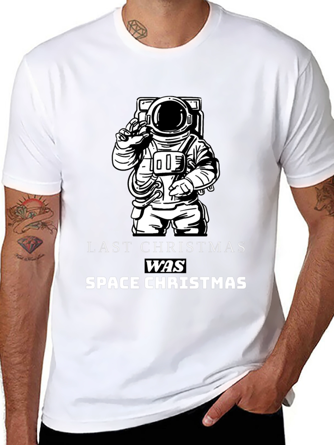 Space Christmas Graphic T-Shirt